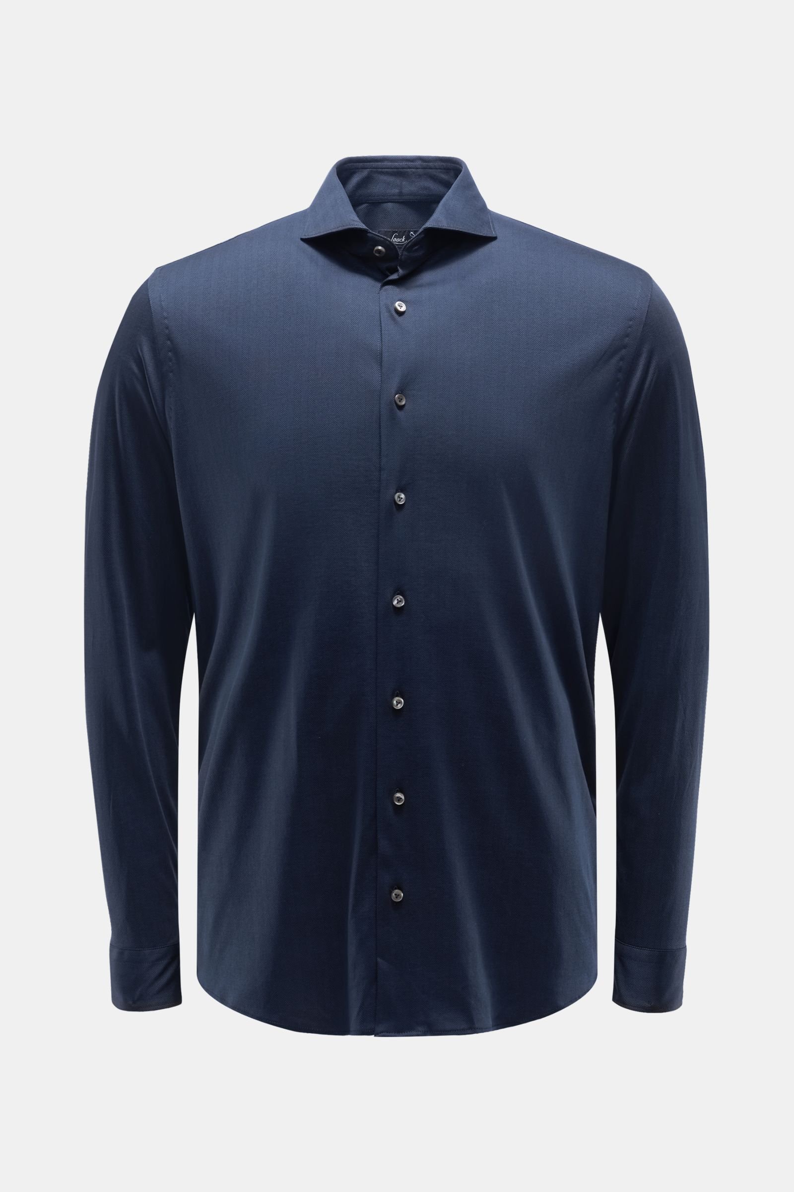 Jersey shirt shark collar 'M-Per-L' navy patterned