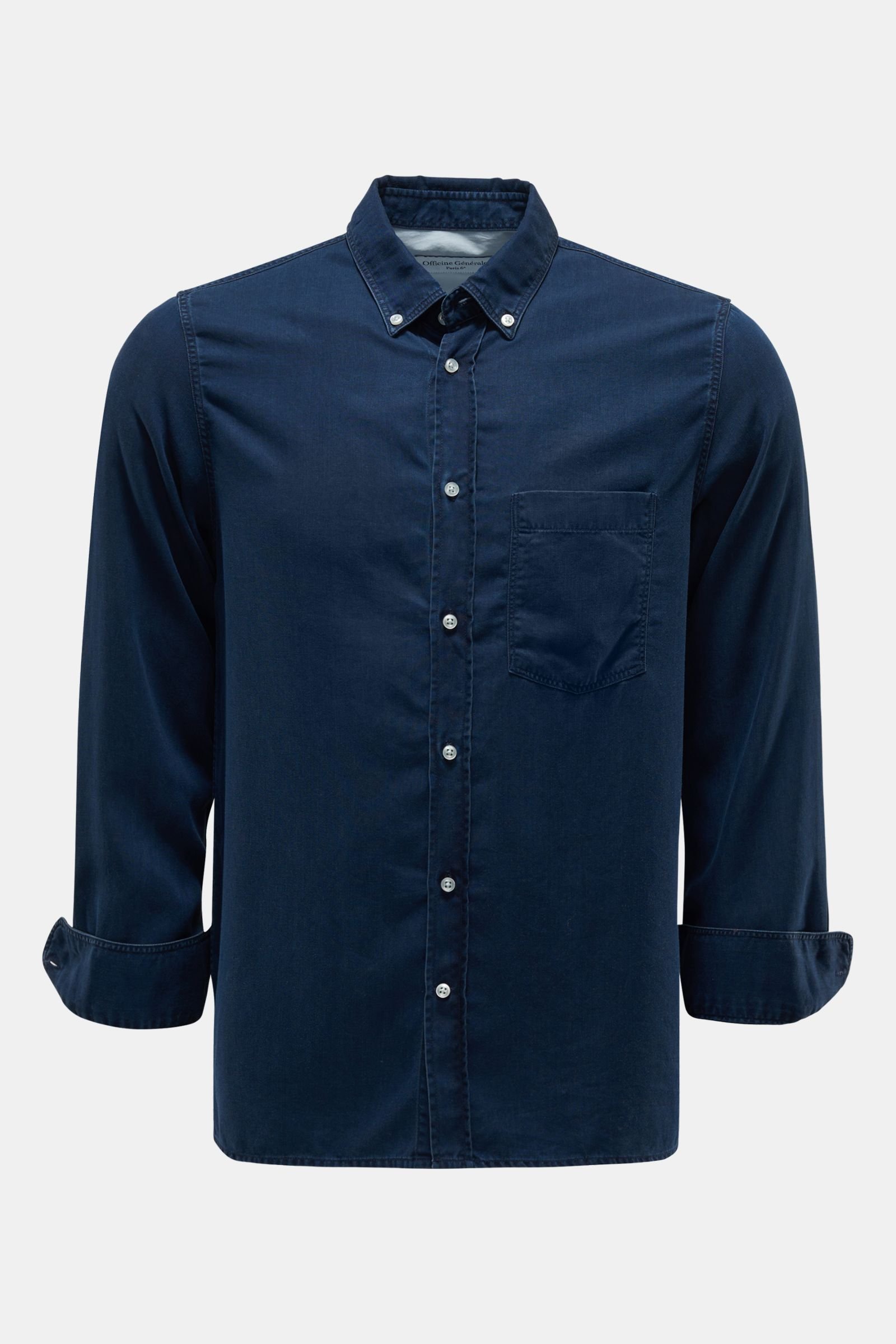 Casual shirt 'Arsene' button-down collar dark blue
