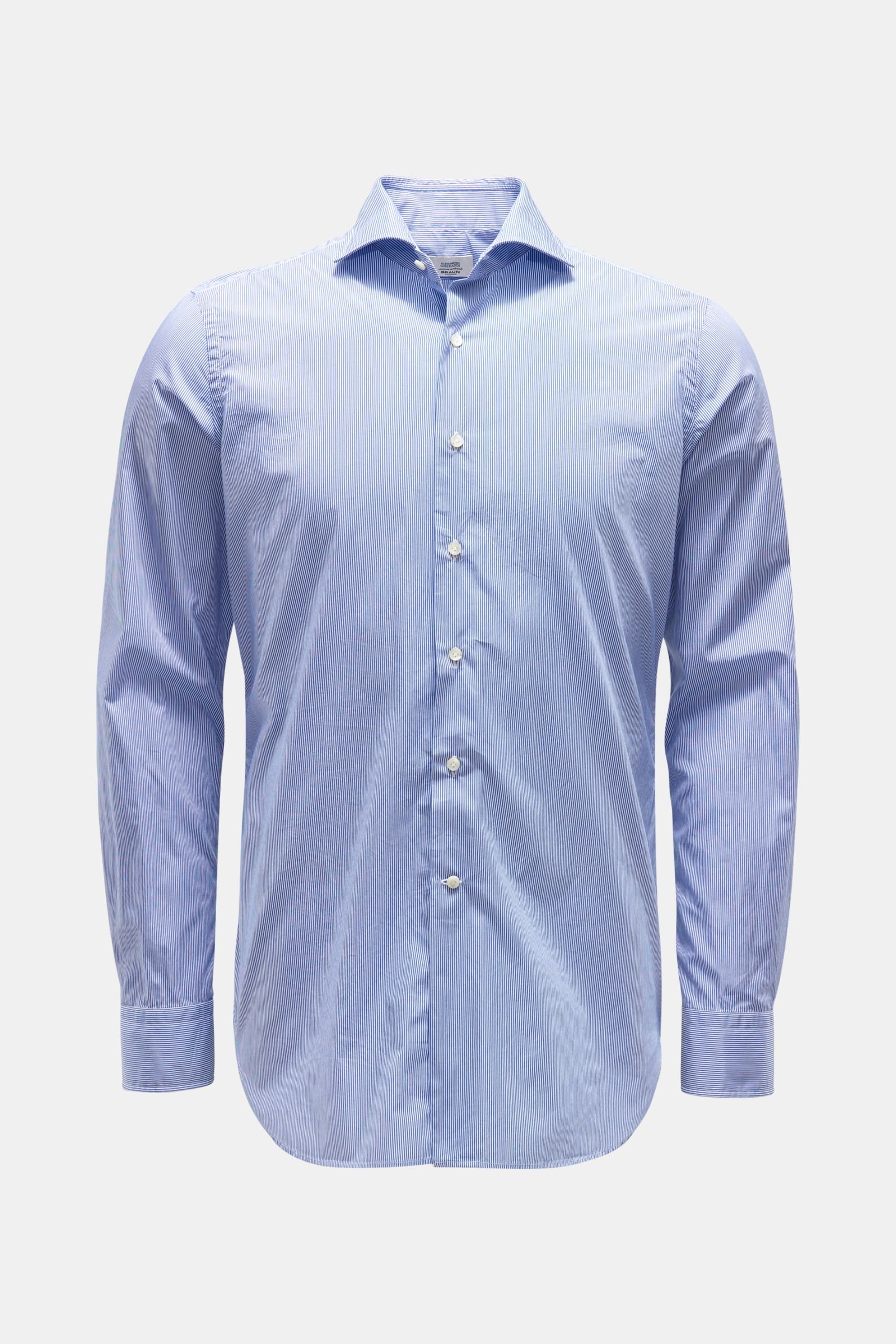 Casual shirt shark collar smoky blue/white striped