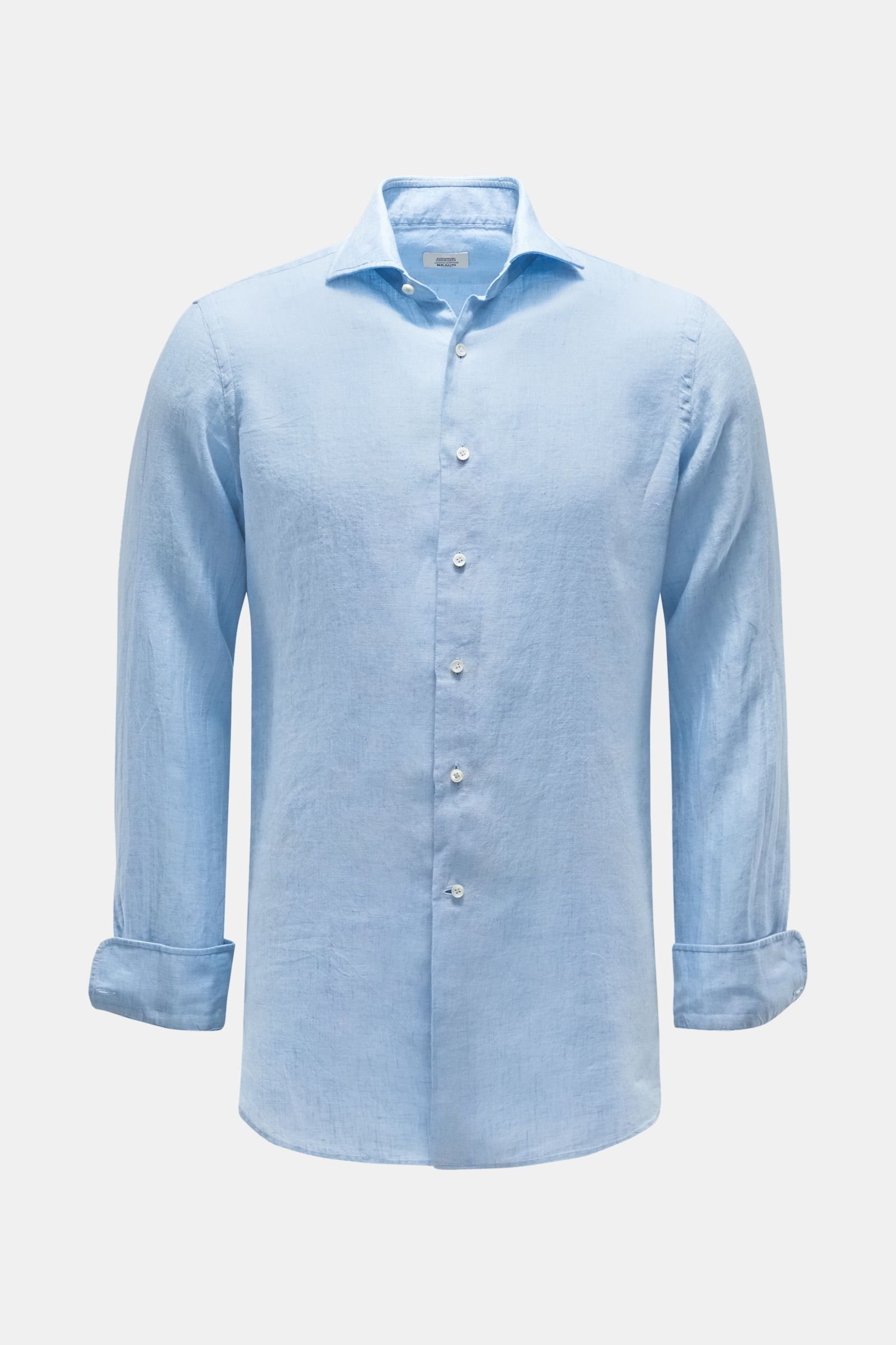 Linen shirt shark collar light blue