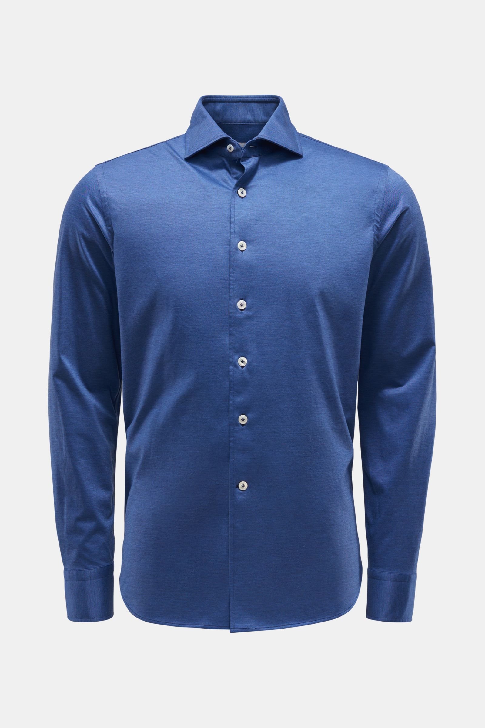 Jersey shirt shark collar dark blue
