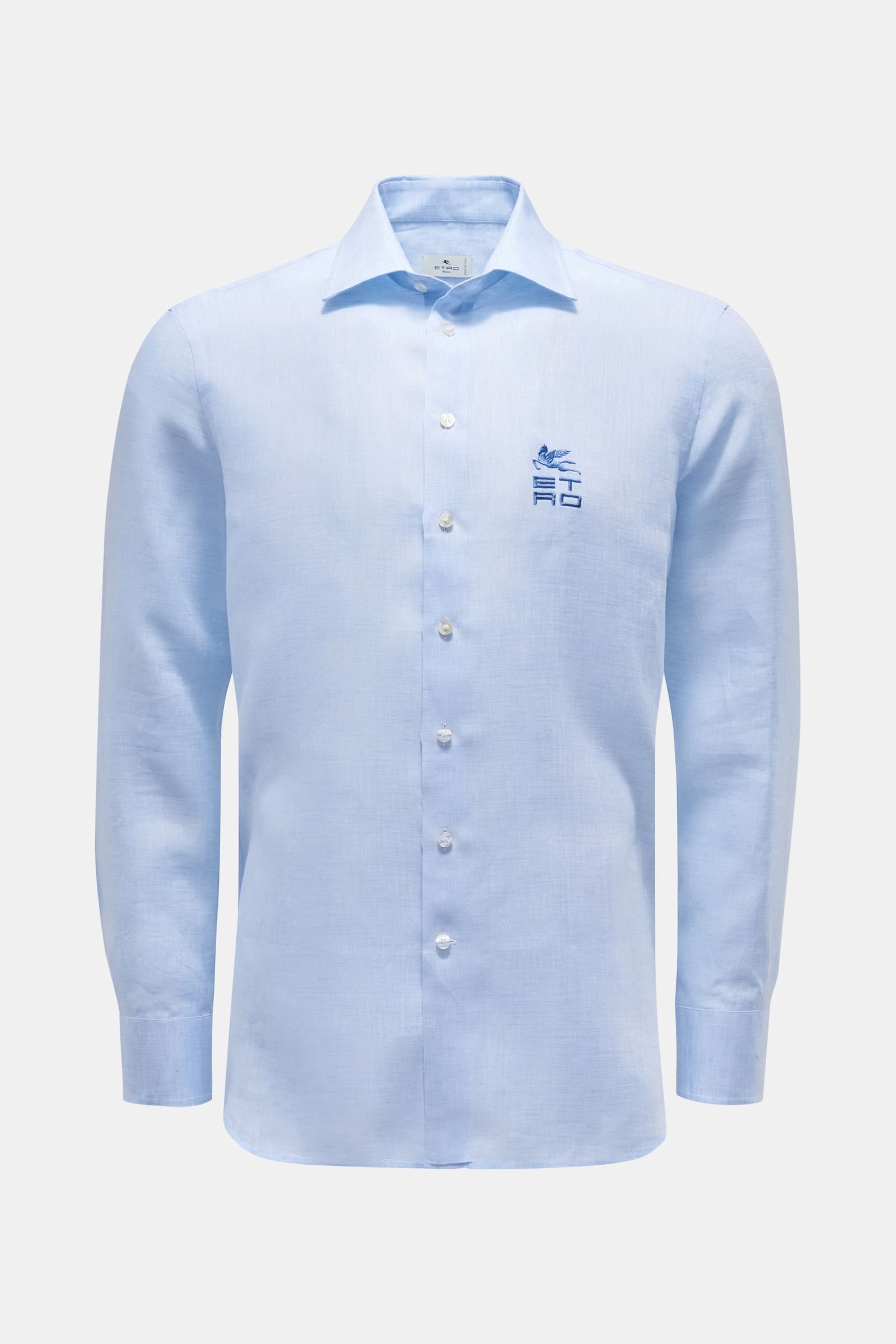 Linen shirt Kent collar light blue