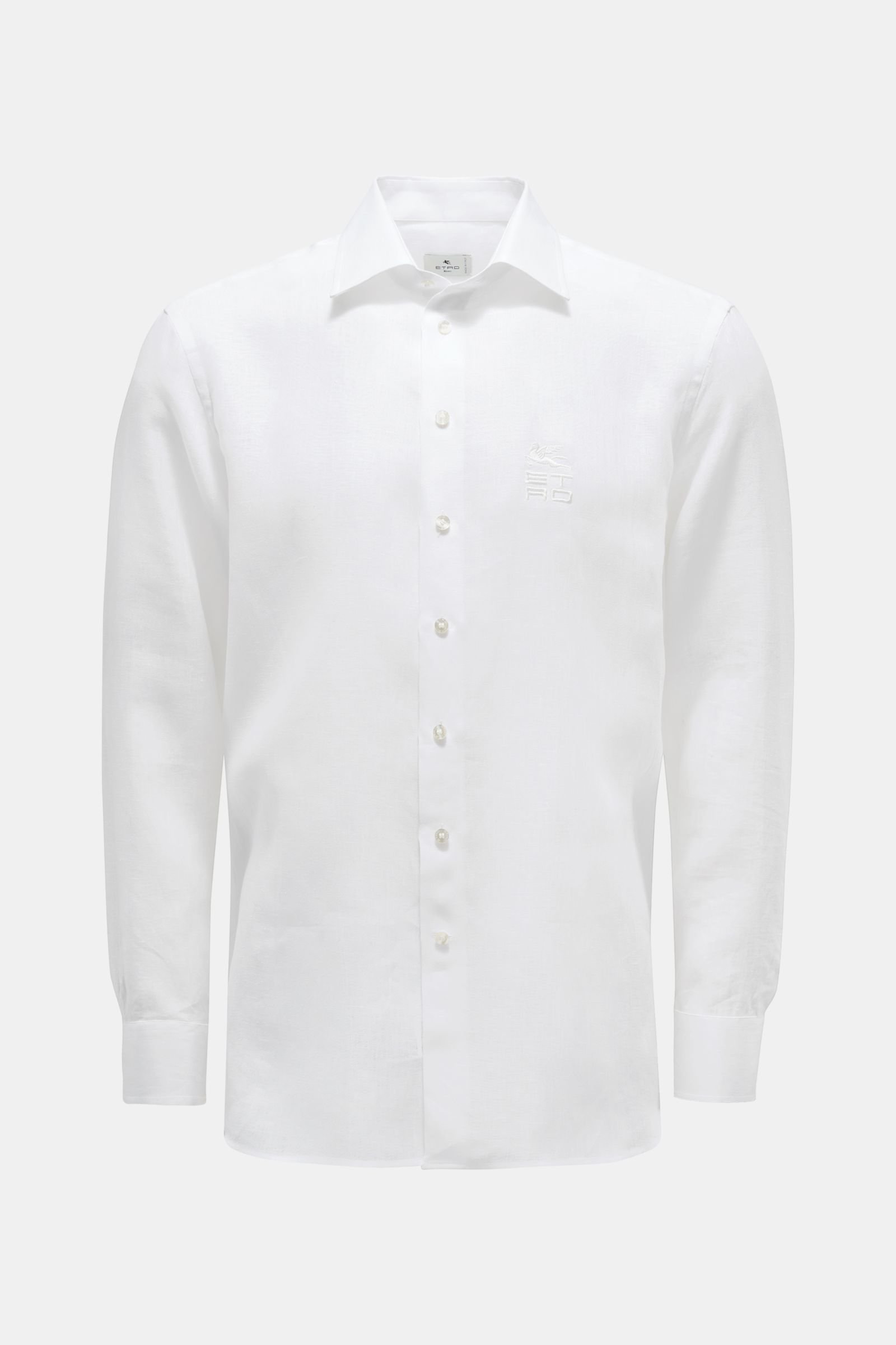 Linen shirt Kent collar white
