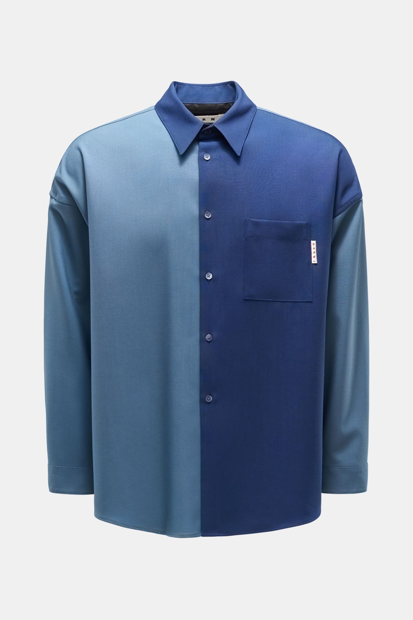 Casual shirt Kent collar smoky blue/dark blue