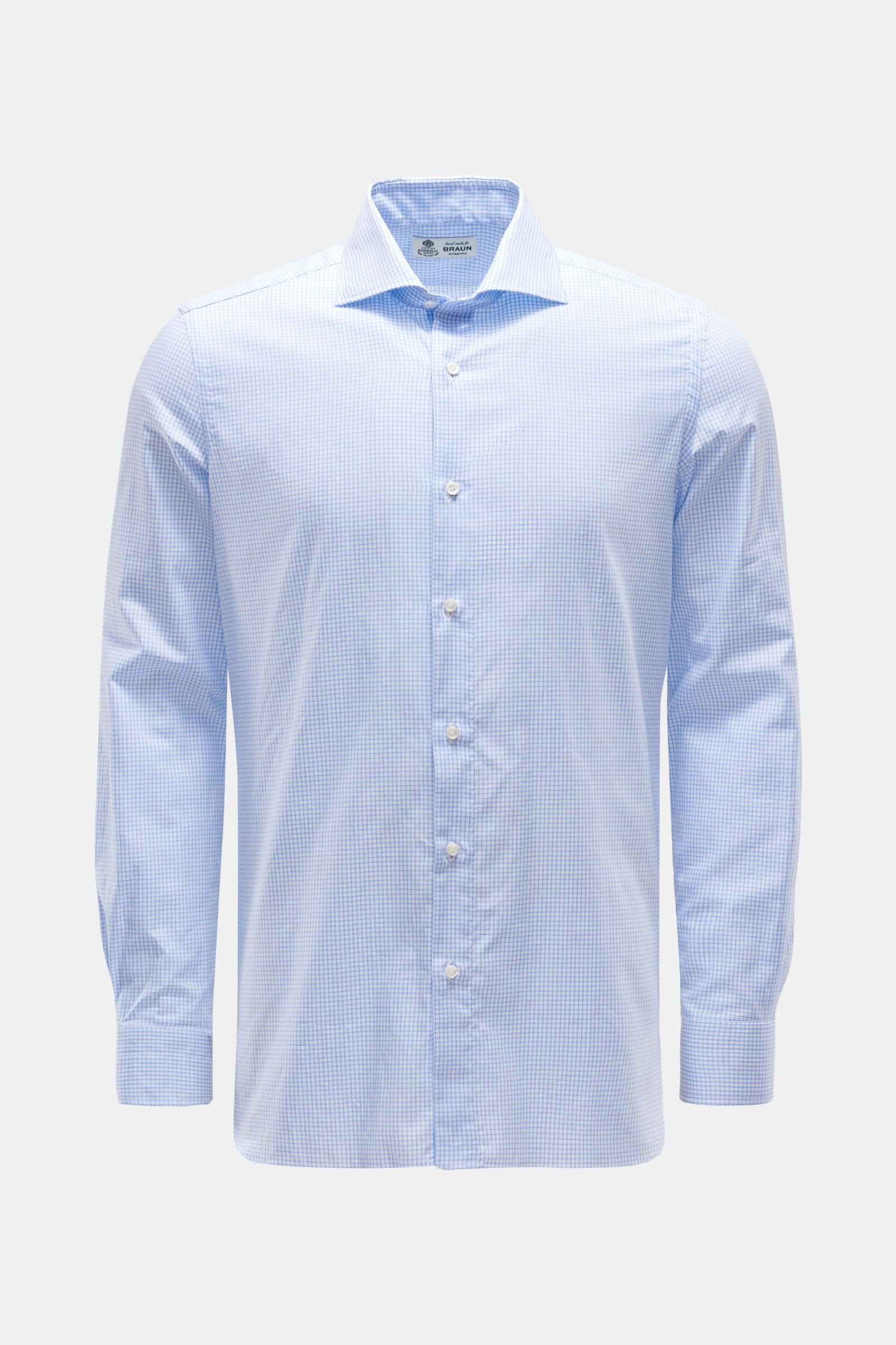 Casual shirt 'Nando' shark collar light blue/white checked
