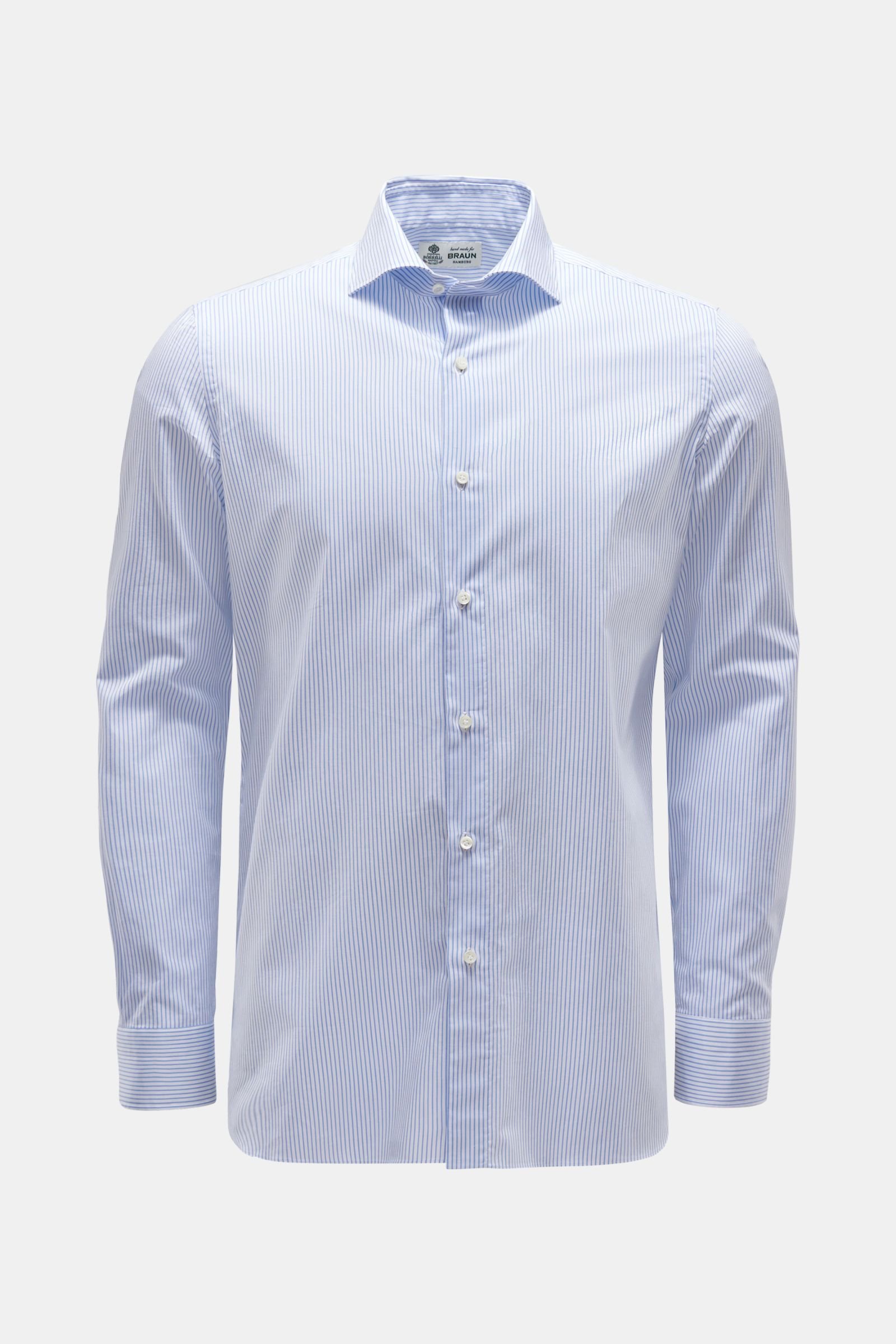 Casual shirt 'Nando' shark collar grey-blue/white striped