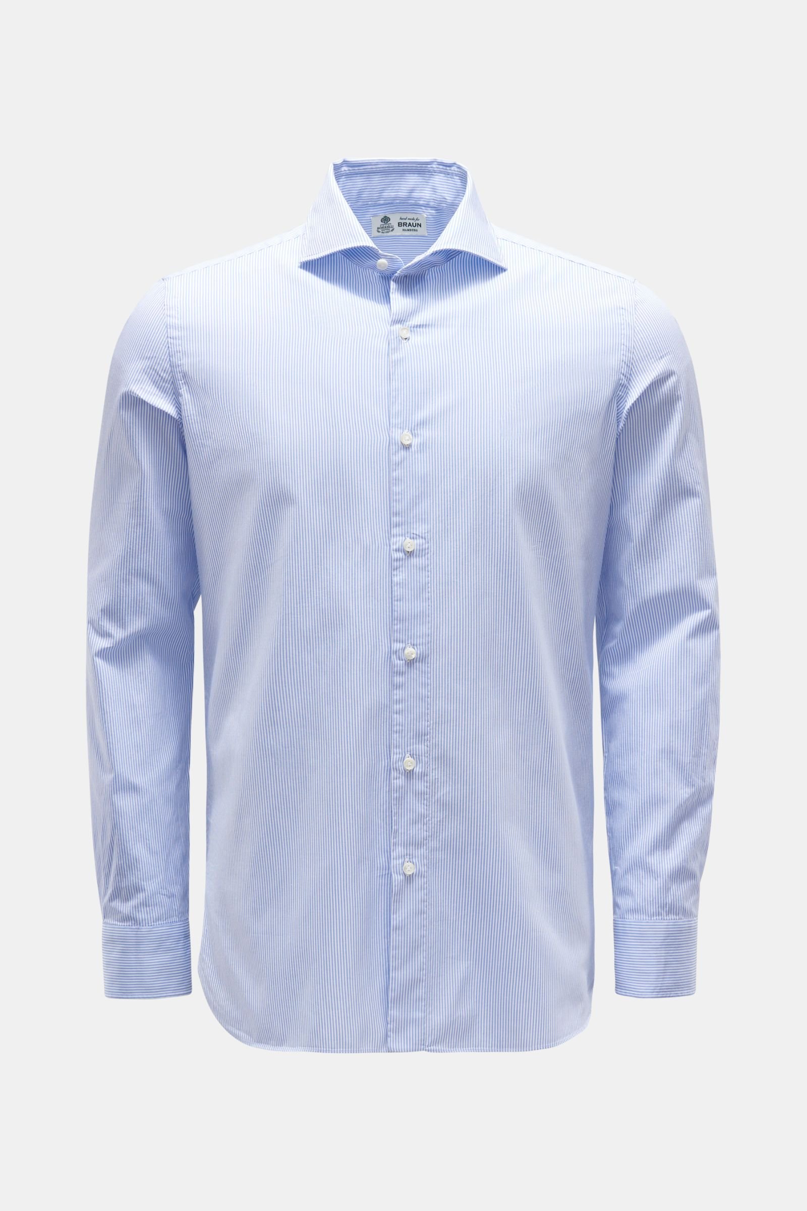 Casual shirt 'Nando' shark collar smoky blue/white striped
