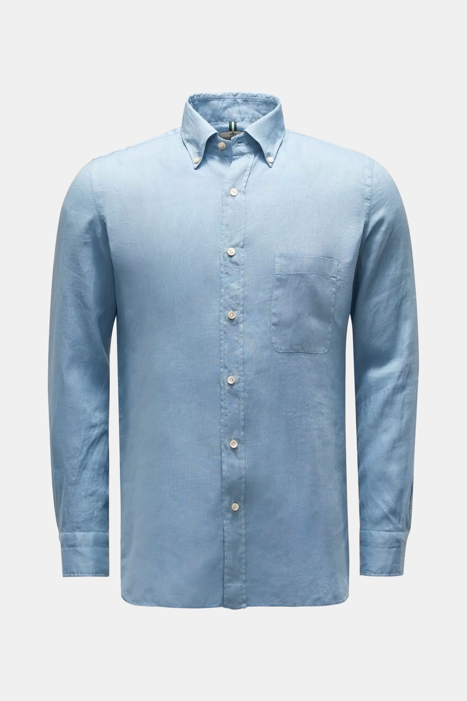 Leinenhemd 'Gable' Button-Down-Kragen hellblau