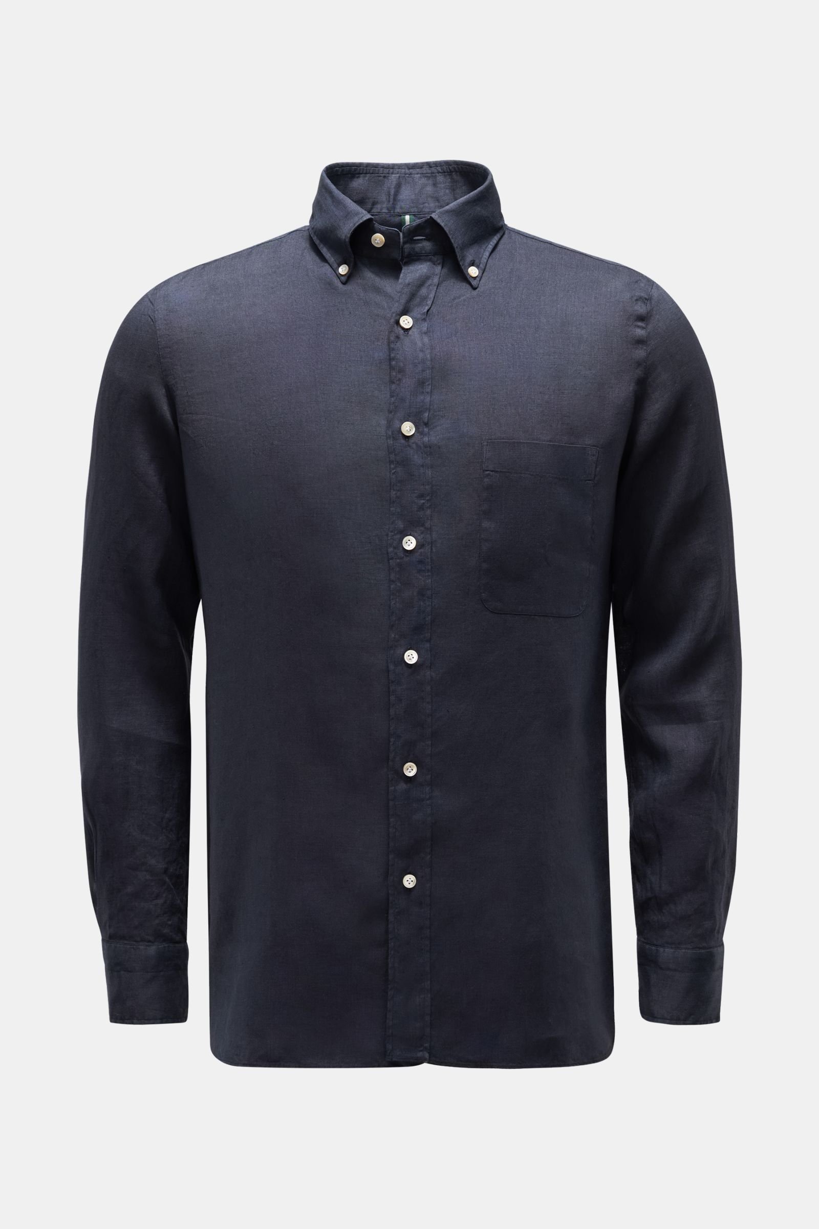 Linen shirt 'Gable' button-down collar navy