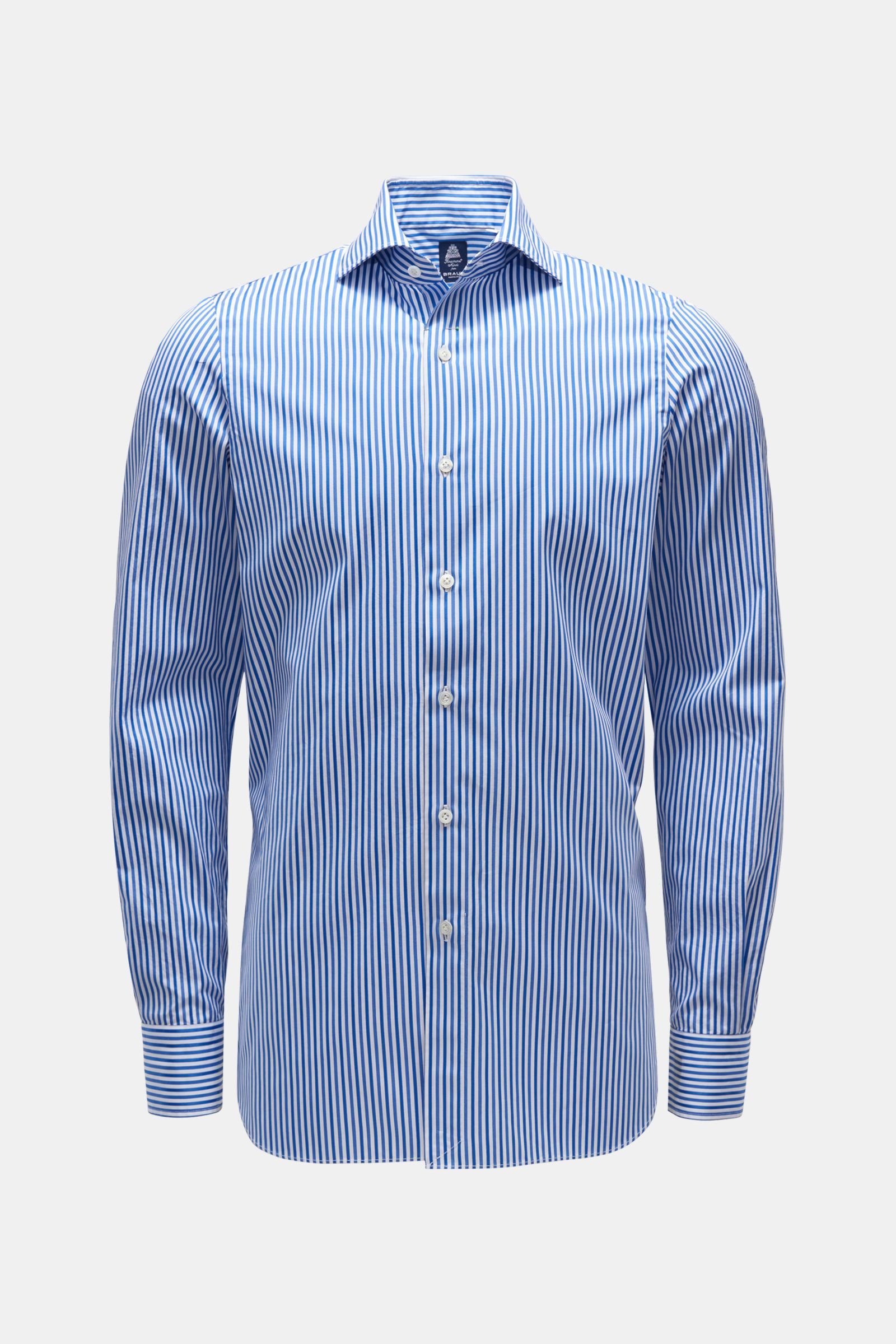 Casual shirt 'Eduardo Napoli' shark collar blue/white striped
