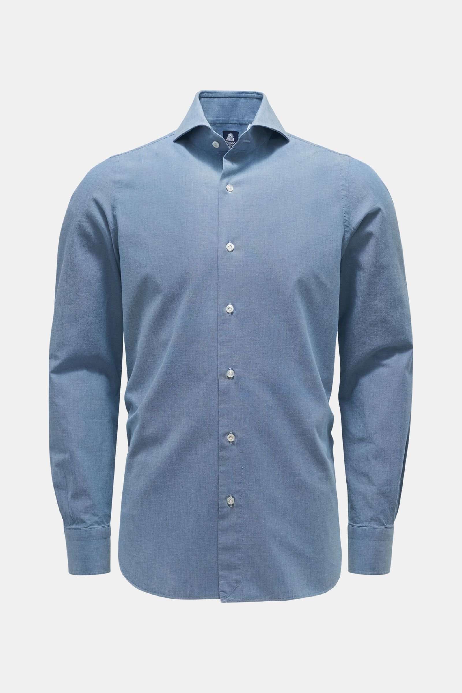 Chambray shirt 'Sergio Napoli' shark collar smoky blue