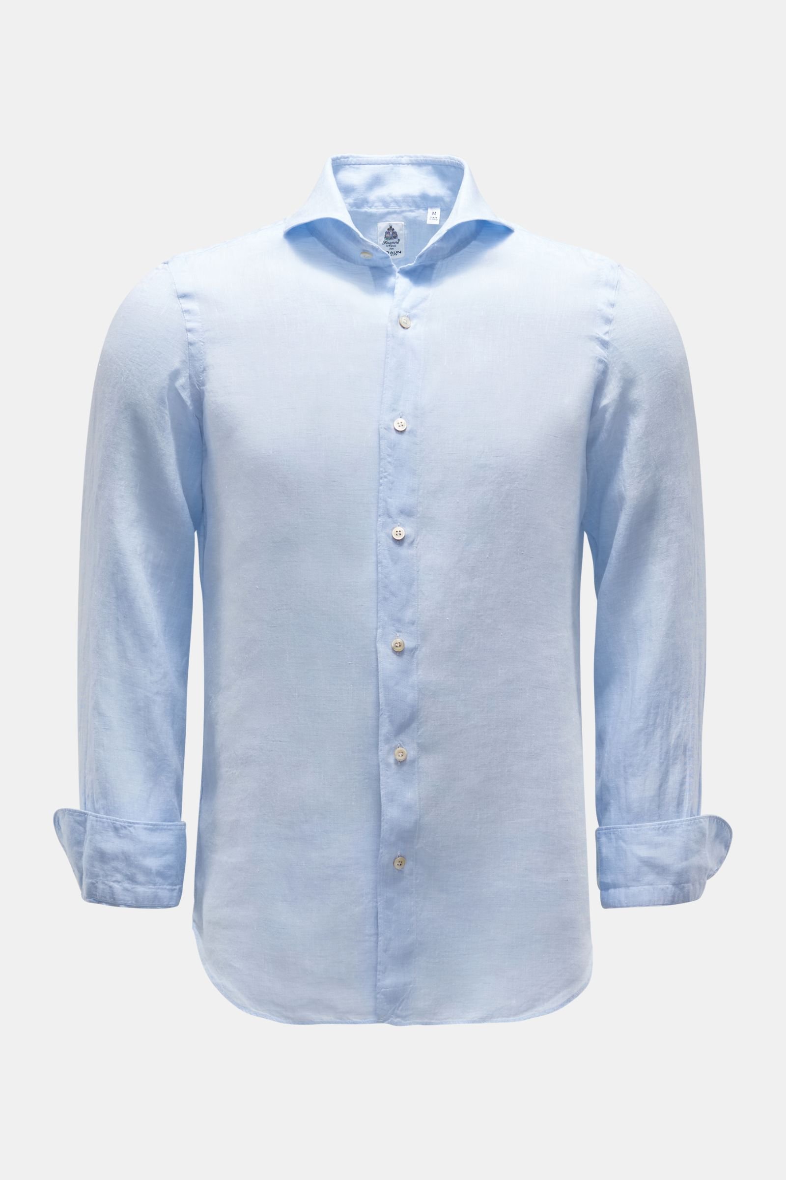 Linen shirt 'Sergio Tokyo' shark collar light blue