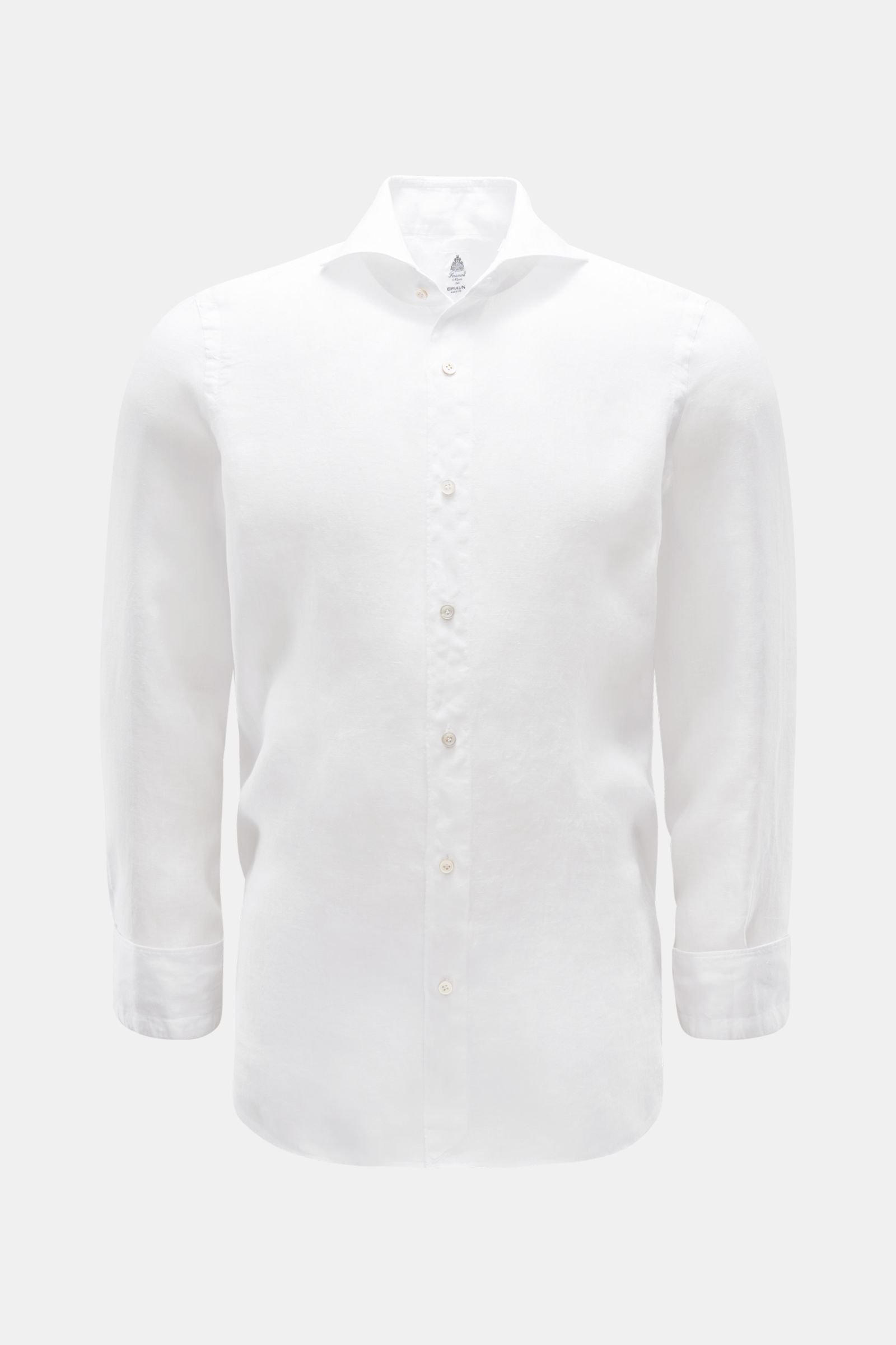 Linen shirt 'Sergio Tokyo' shark collar white