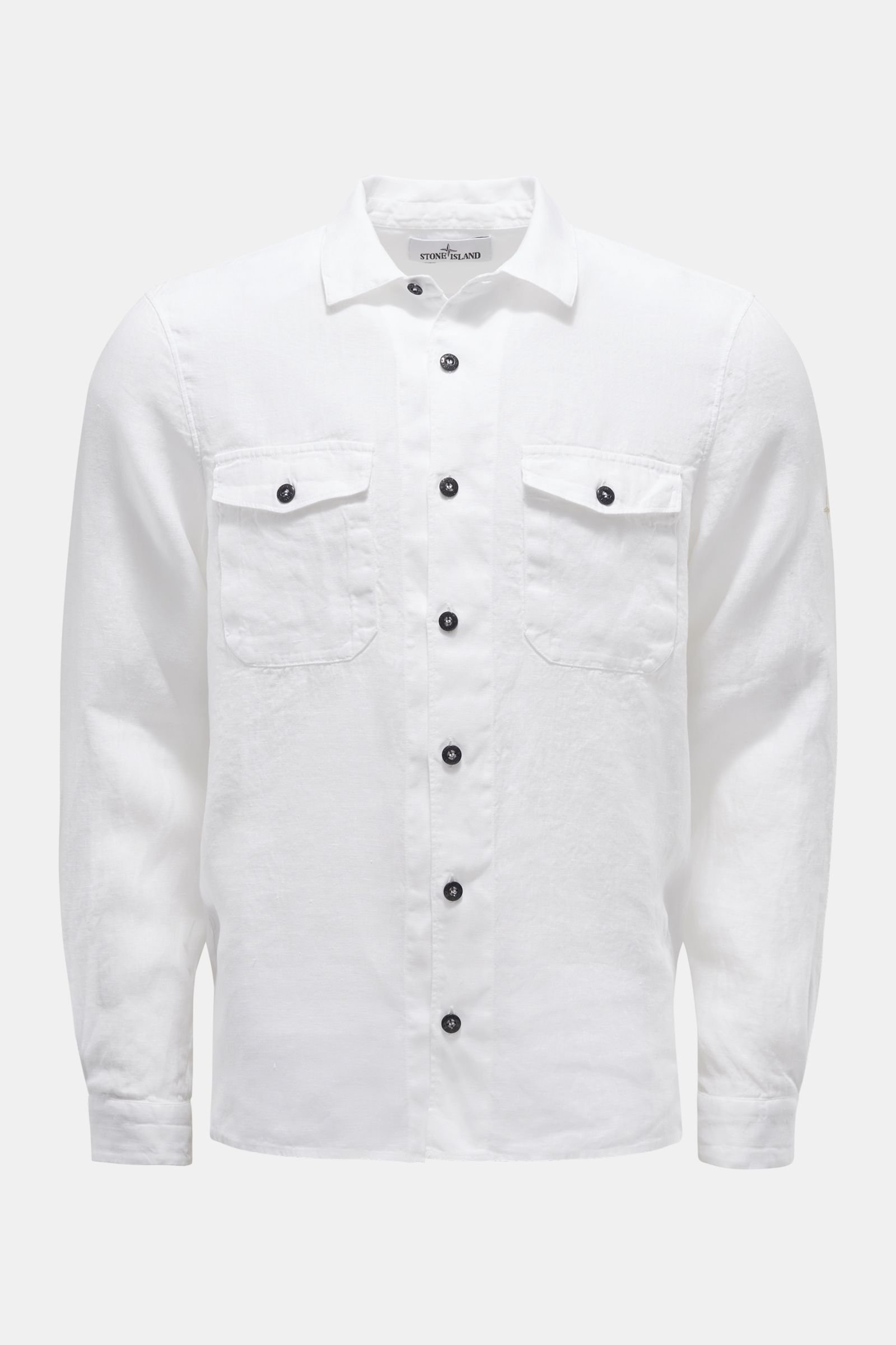 Linen shirt slim collar white