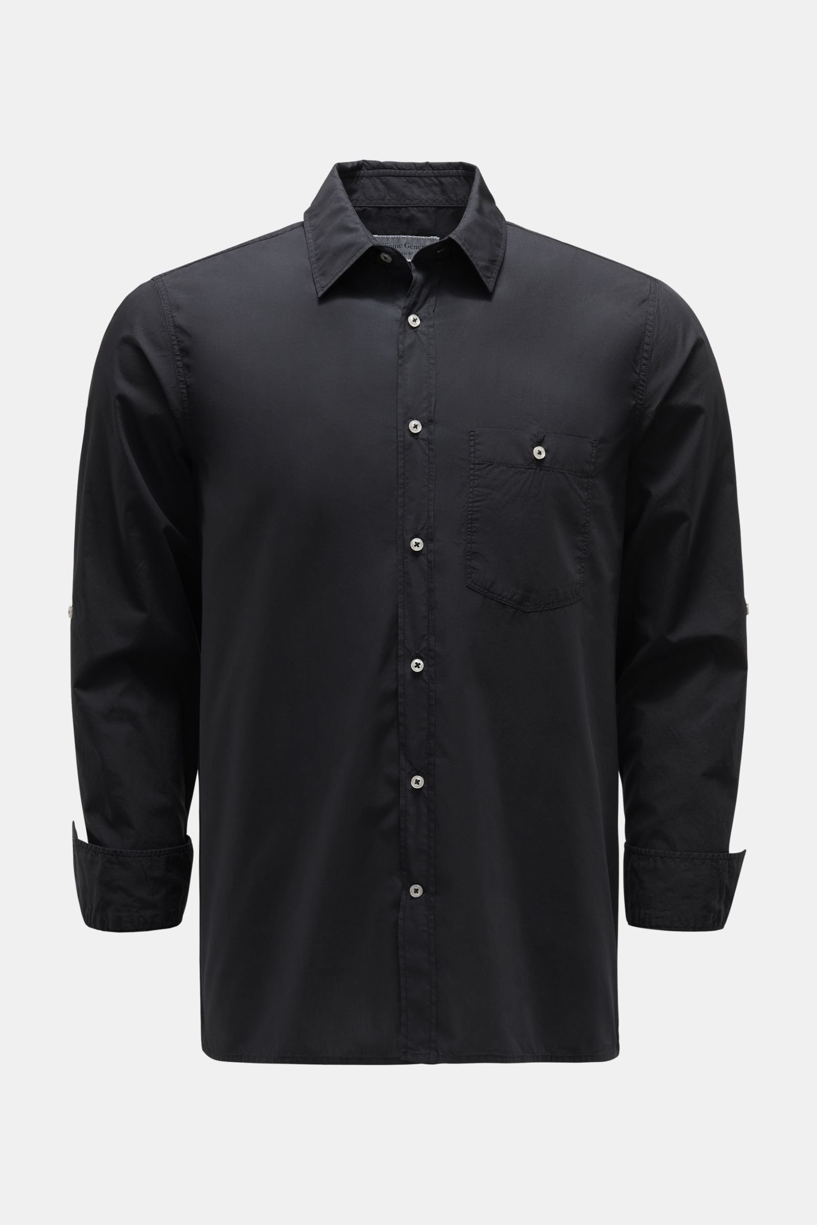 Casual shirt 'Younes' Kent collar black 