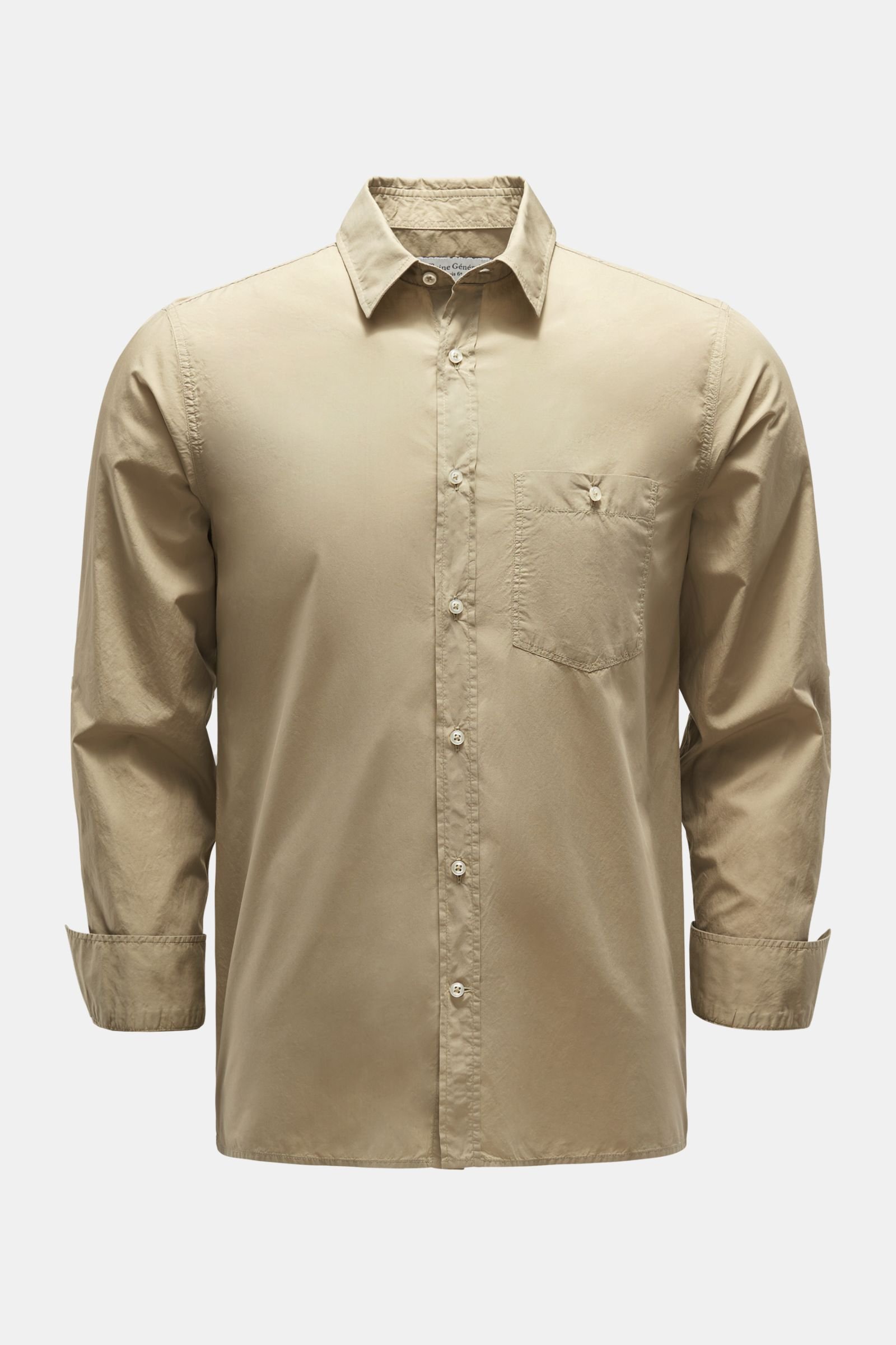 Casual shirt 'Younes' Kent collar khaki