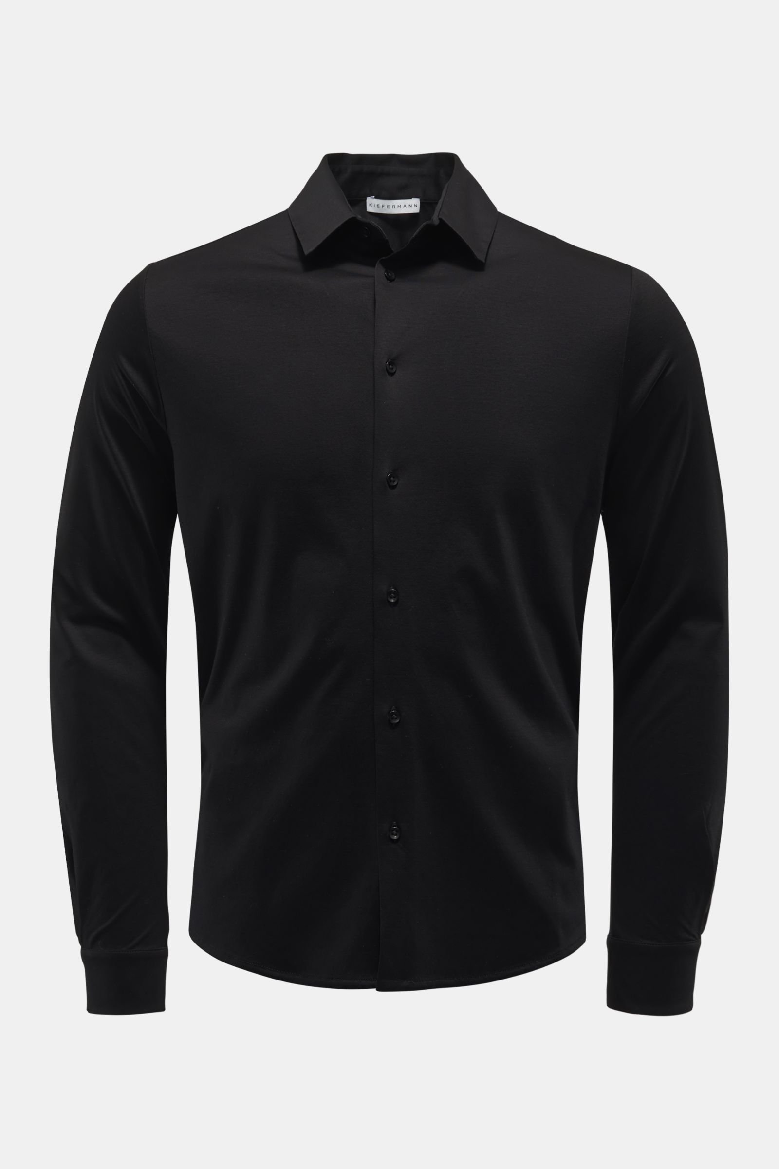 Jersey shirt 'Pius' narrow collar black 