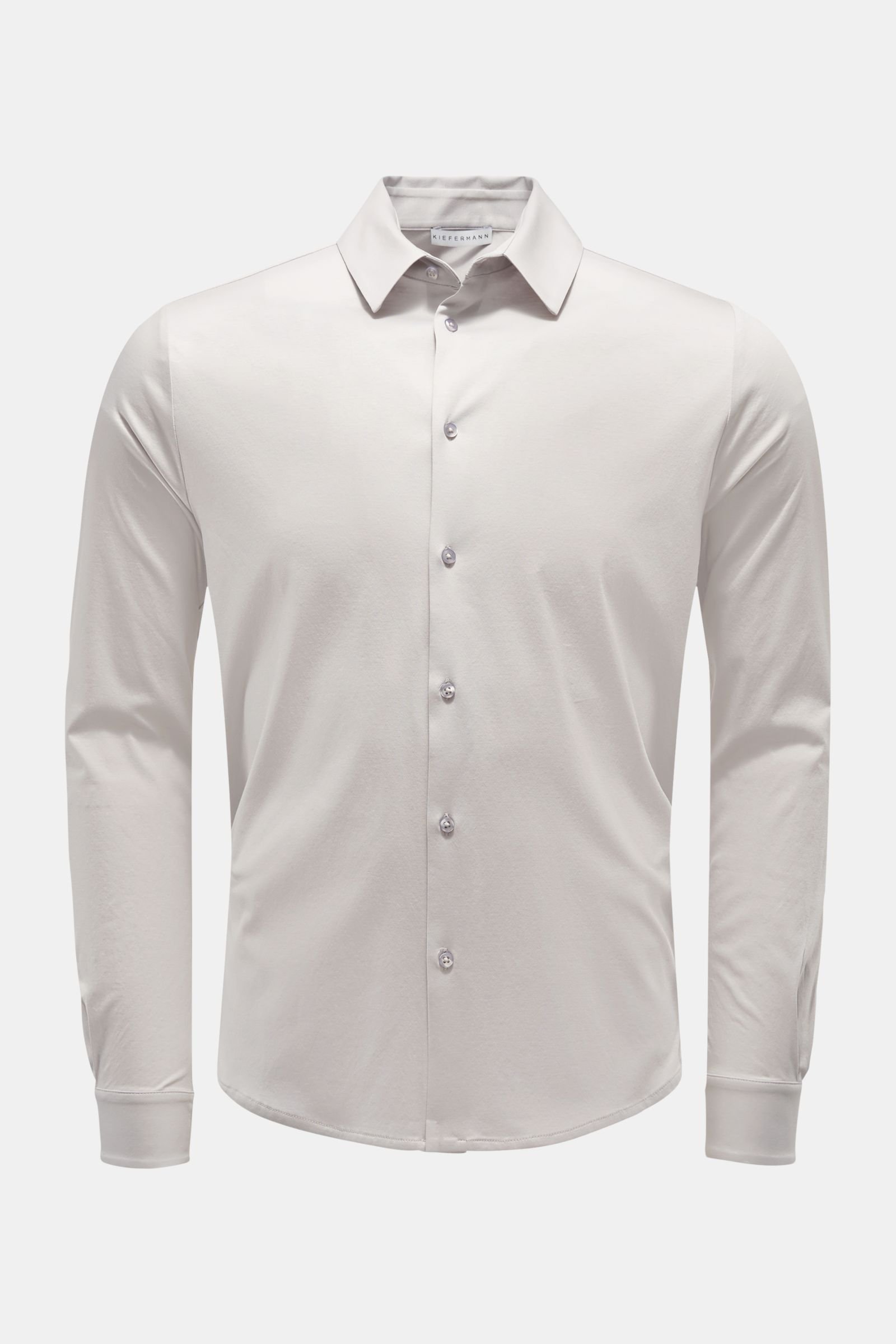 Jersey shirt 'Pius' narrow collar light grey