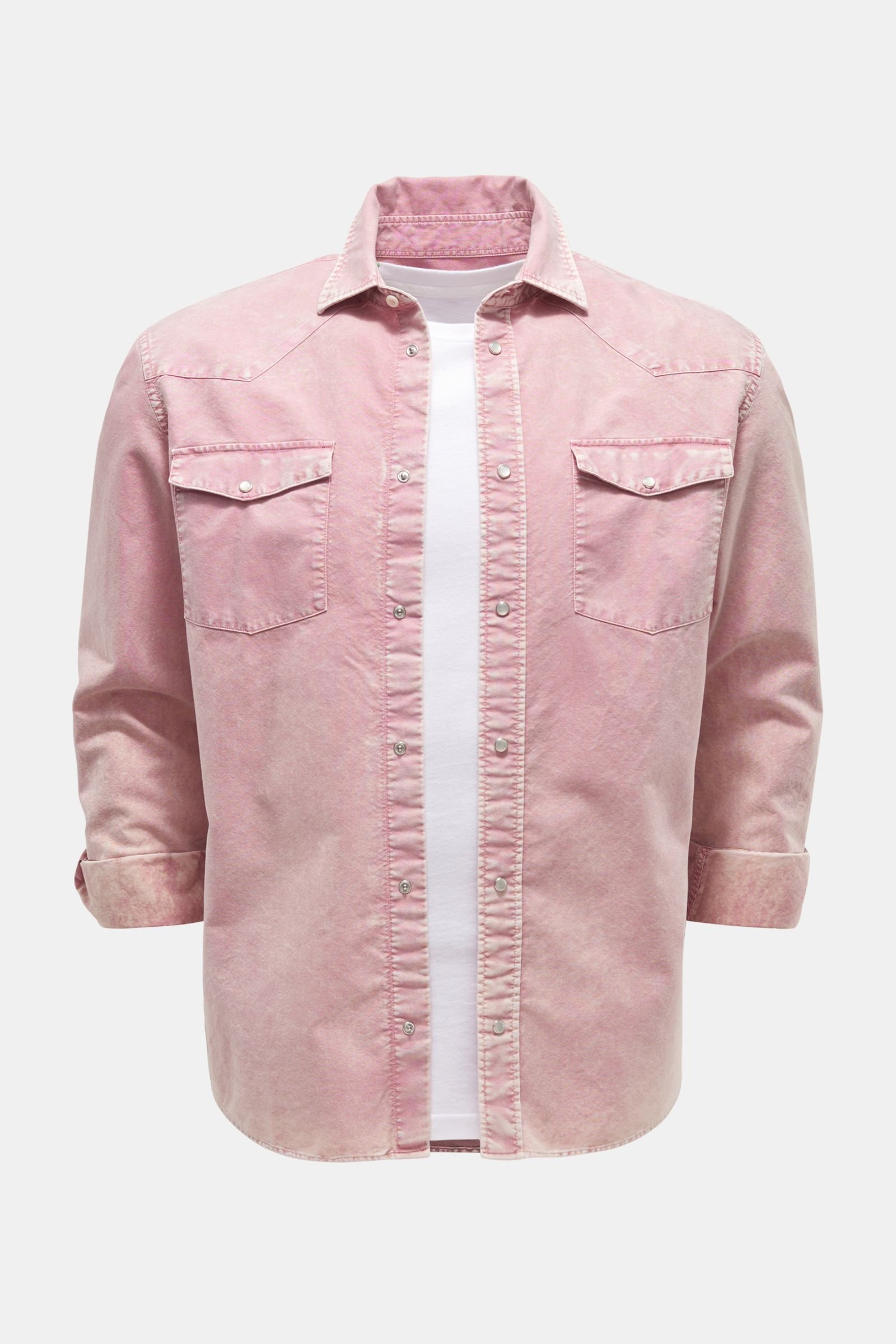 Casual Hemd schmaler Kragen rosé