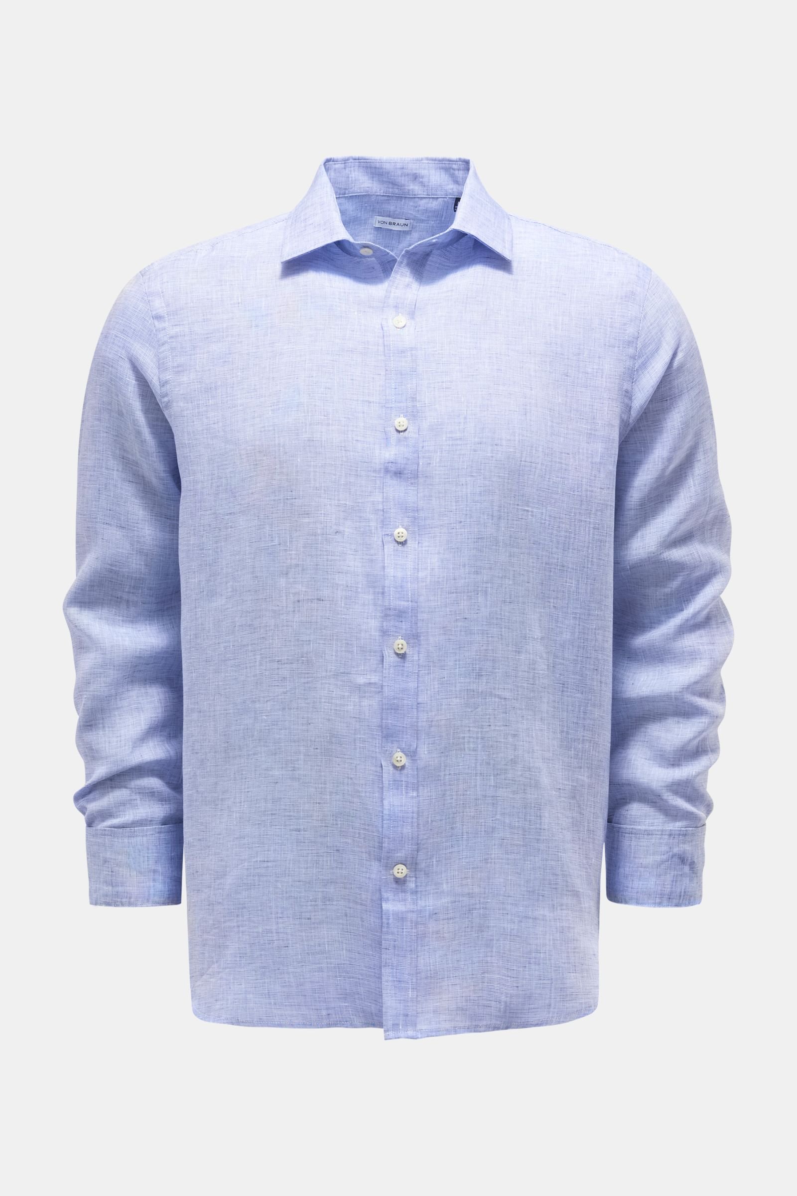 Linen shirt Kent collar blue/white checked