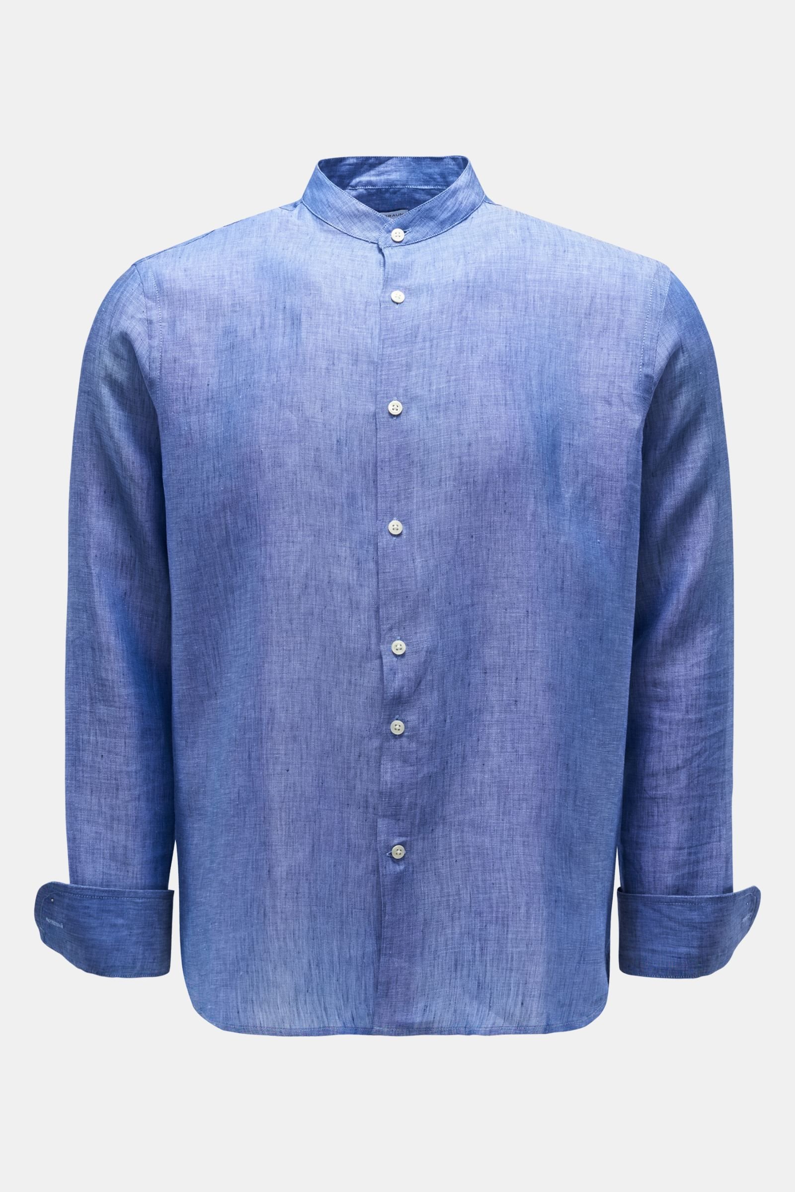Linen shirt grandad collar smoky blue