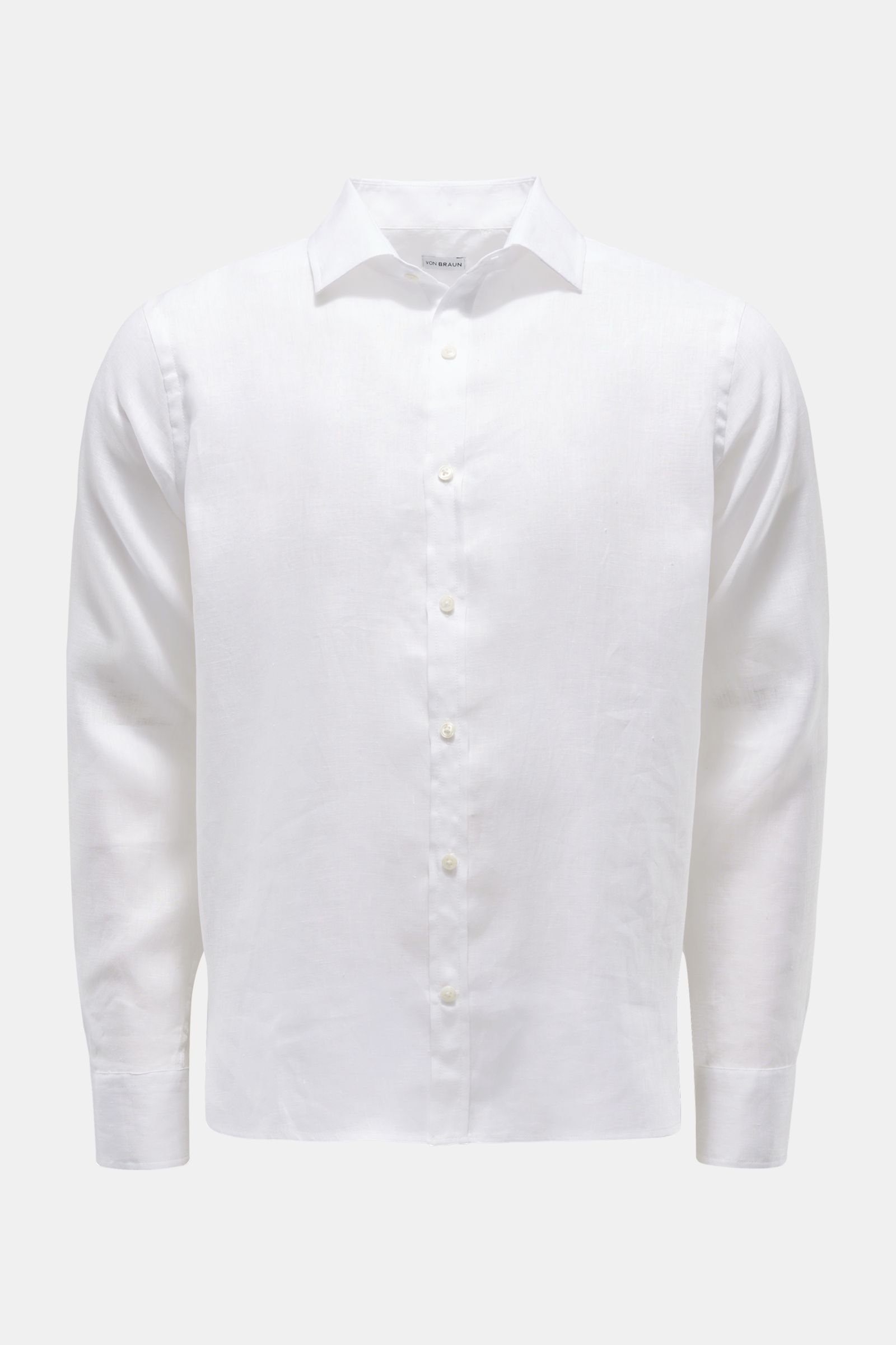 Linen shirt Kent collar white