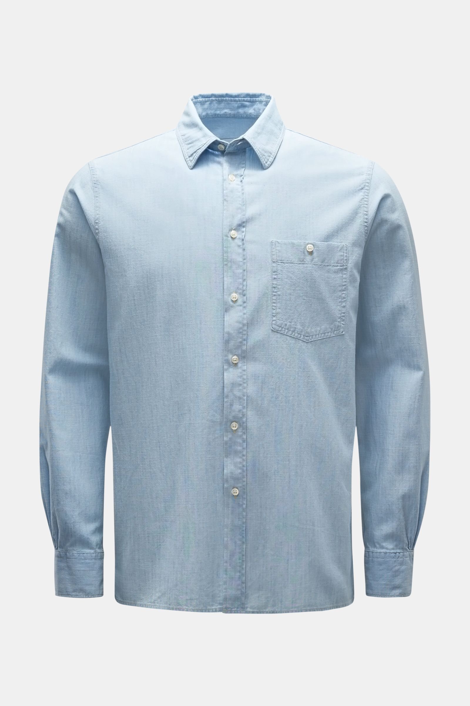 Chambray shirt 'Alex' Kent collar pastel blue