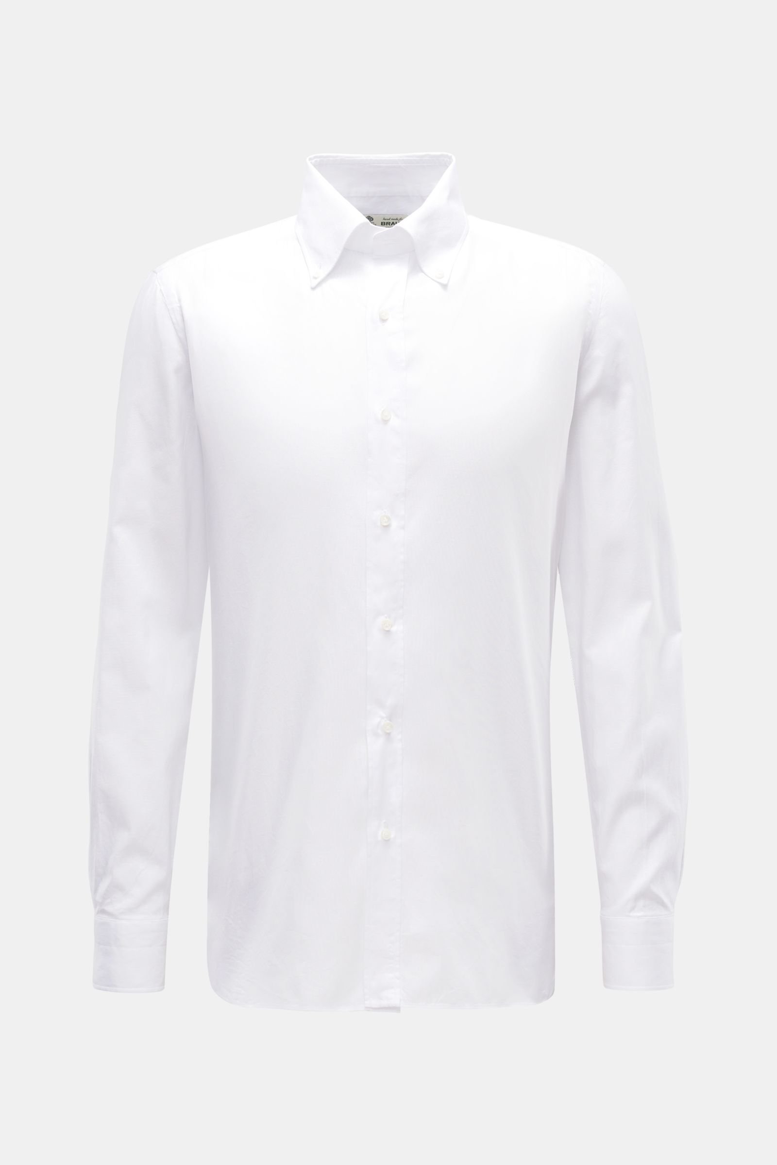 BORRELLI casual shirt 'Gable' button-down collar white | BRAUN Hamburg