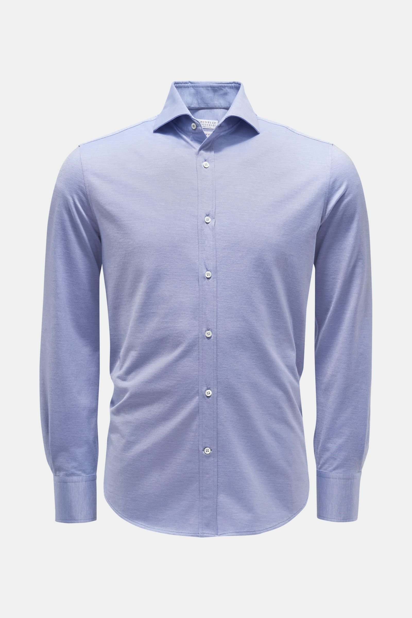 Jersey shirt shark collar smoky blue