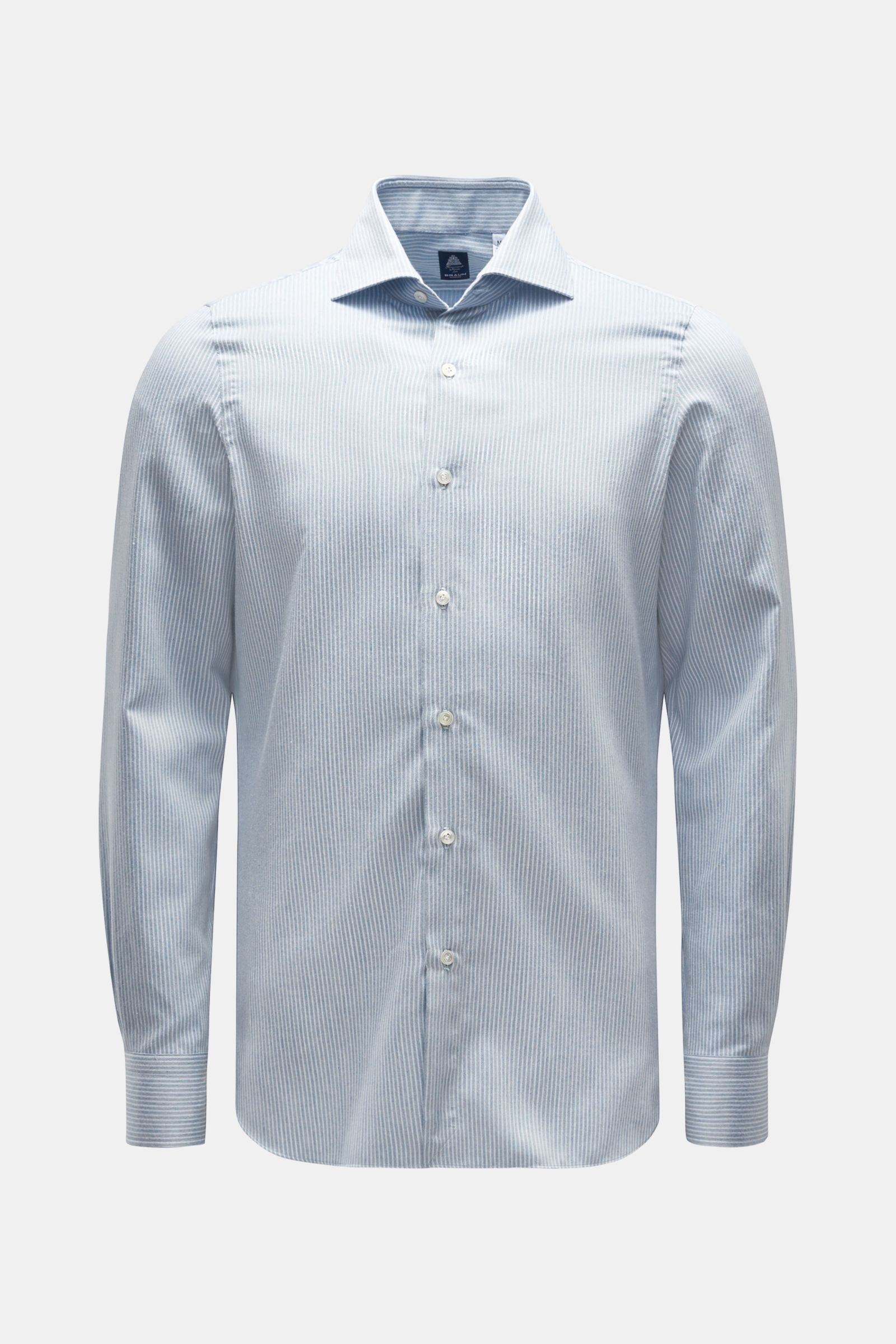 Casual shirt 'Eduardo Napoli' shark collar smoky blue/white striped