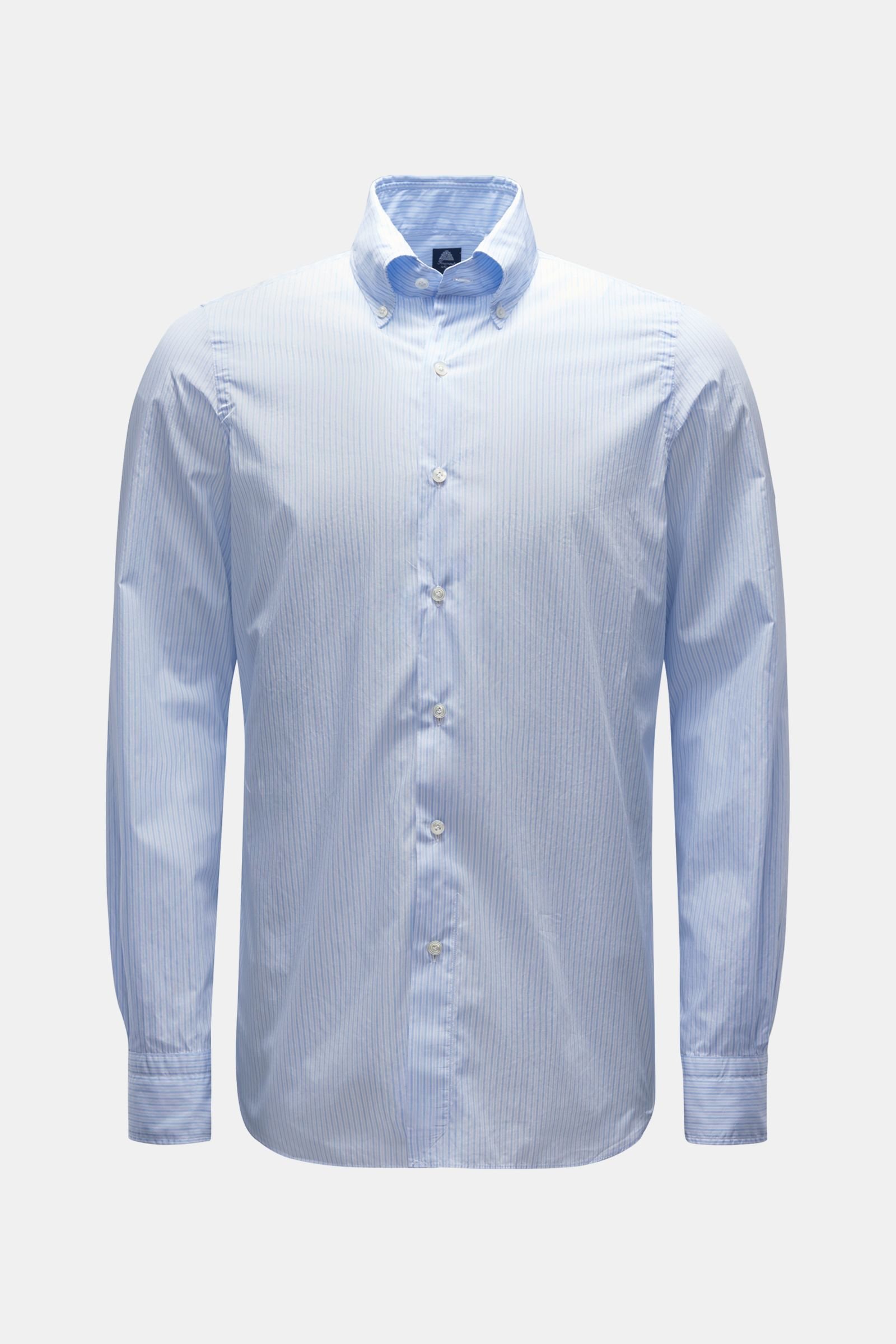 Casual shirt 'Lucio Napoli' button-down collar light blue/white striped