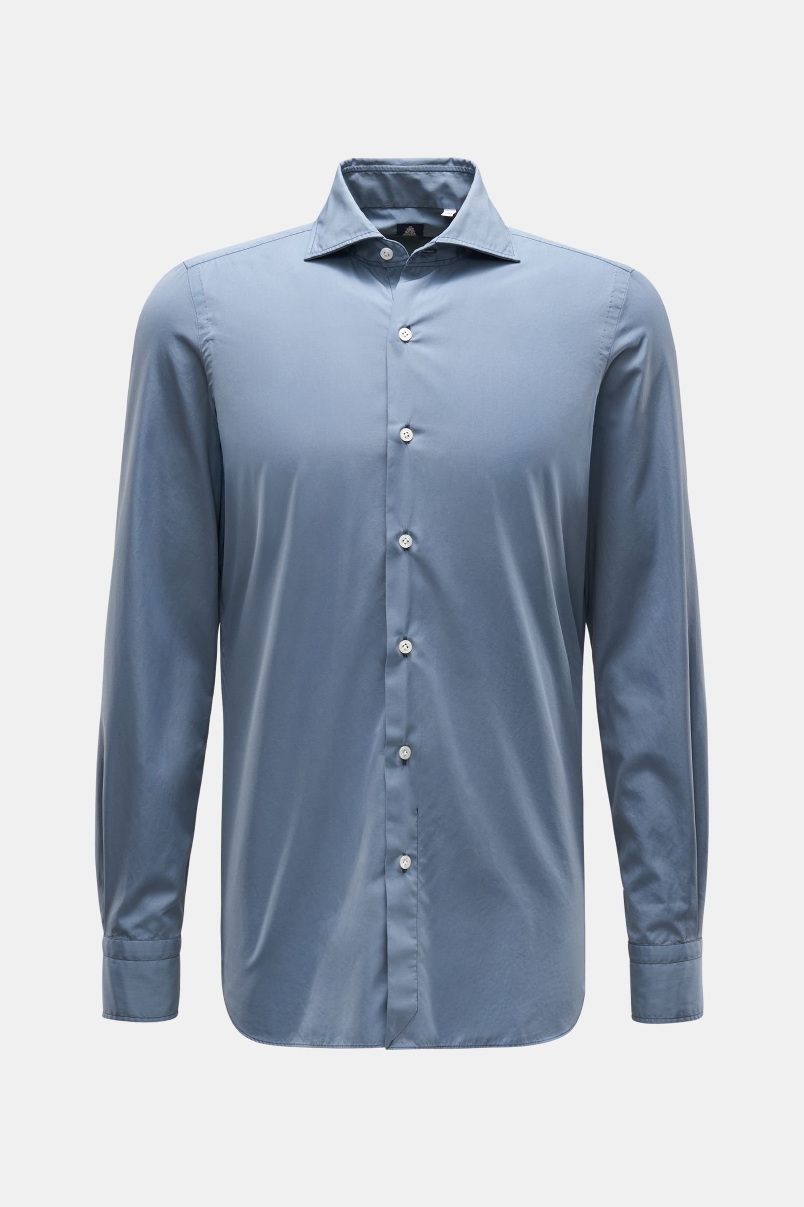 Casual shirt 'Eduardo Napoli' shark collar smoky blue