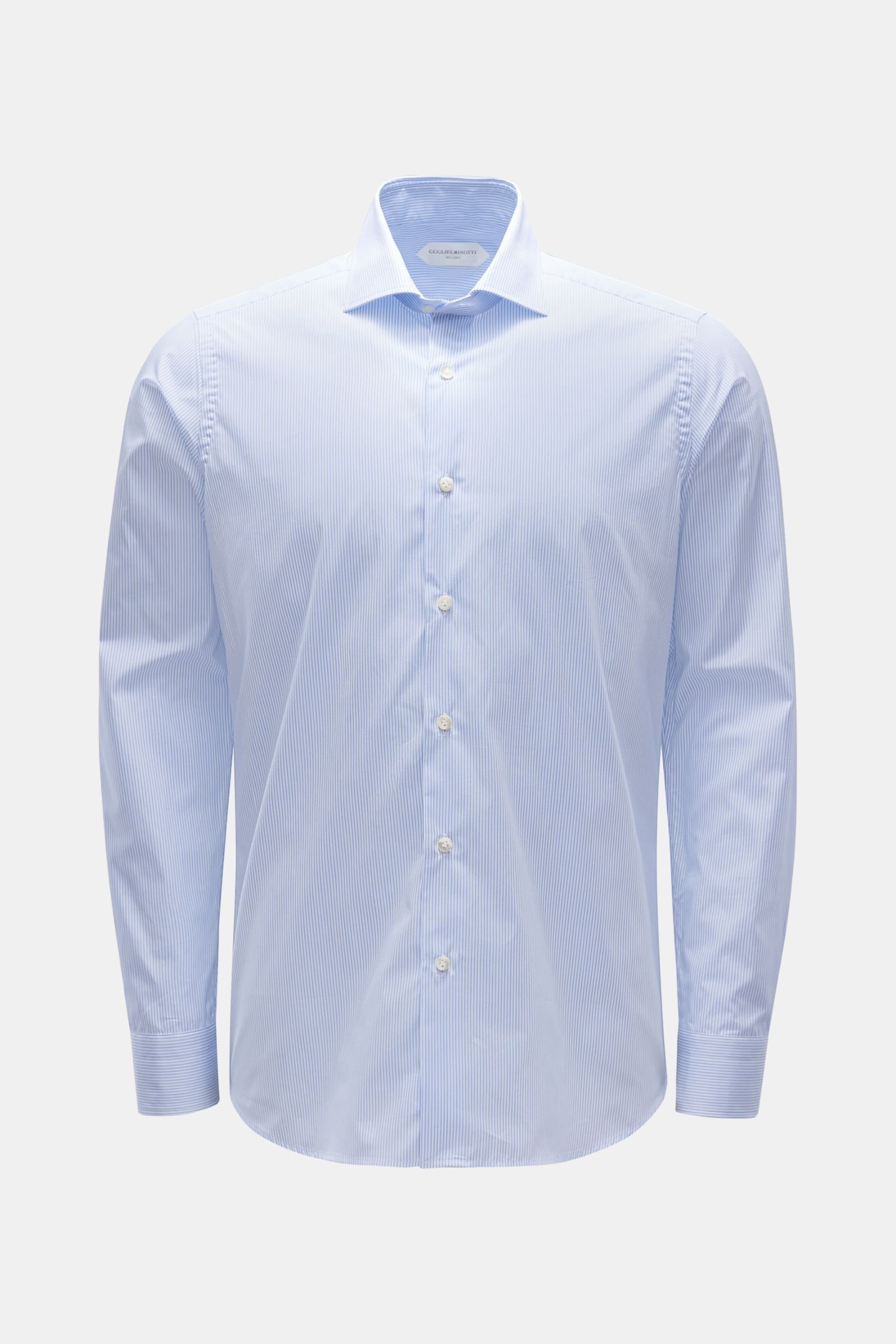 Casual shirt shark collar light blue/white striped