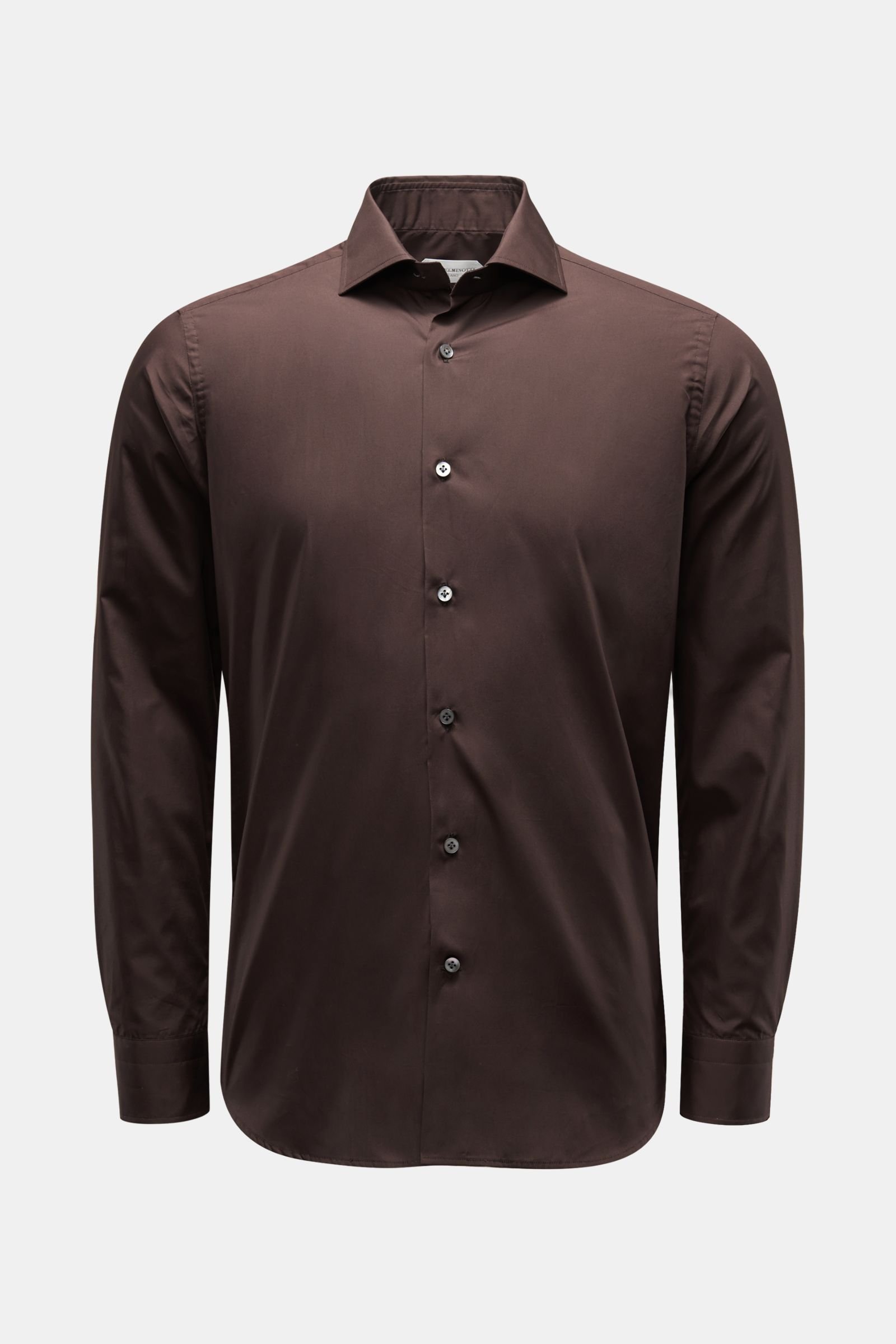 Casual shirt shark collar dark brown