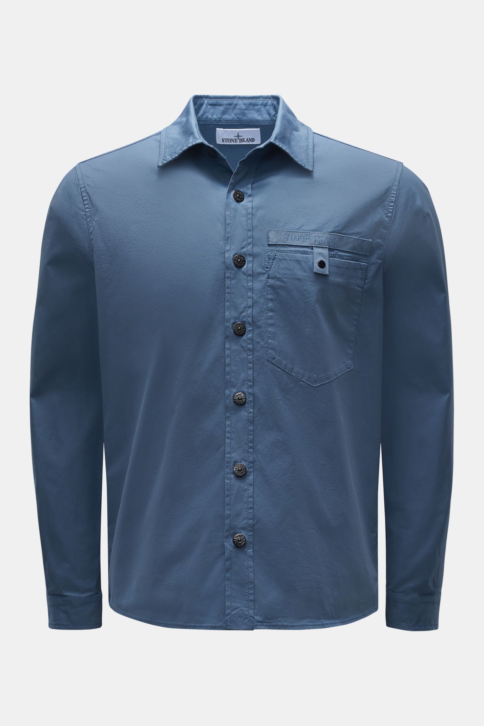 Casual shirt slim collar smoky blue