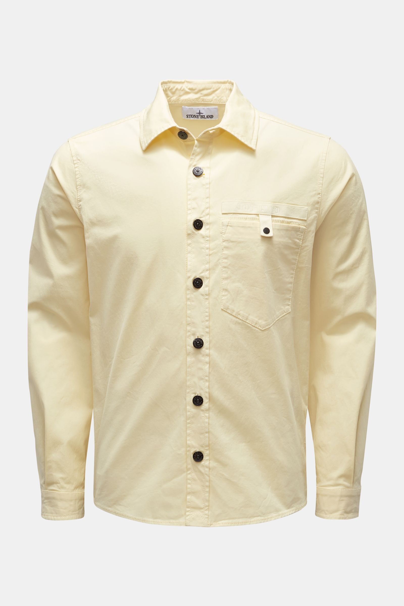 Casual shirt narrow collar pastel yellow