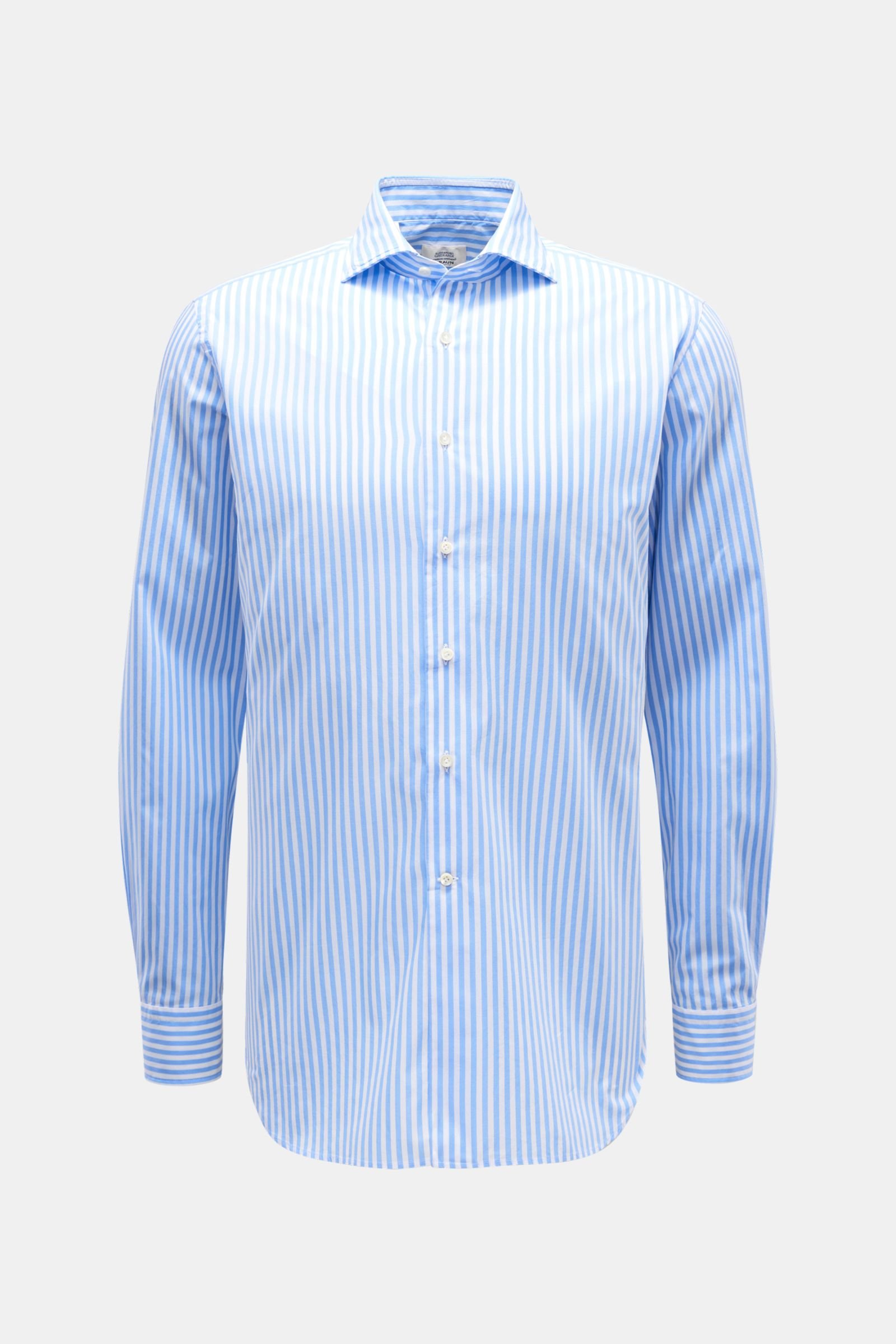 Casual shirt shark collar light blue/white striped