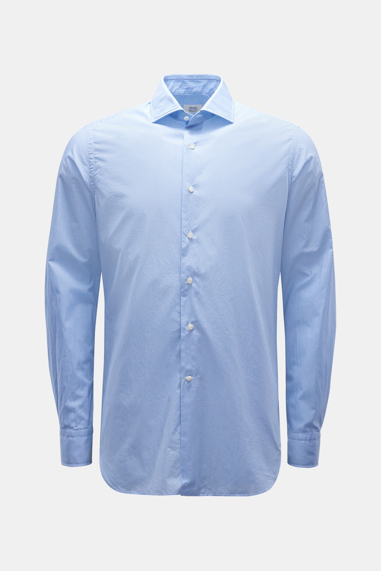 Casual shirt shark collar light blue/white checked