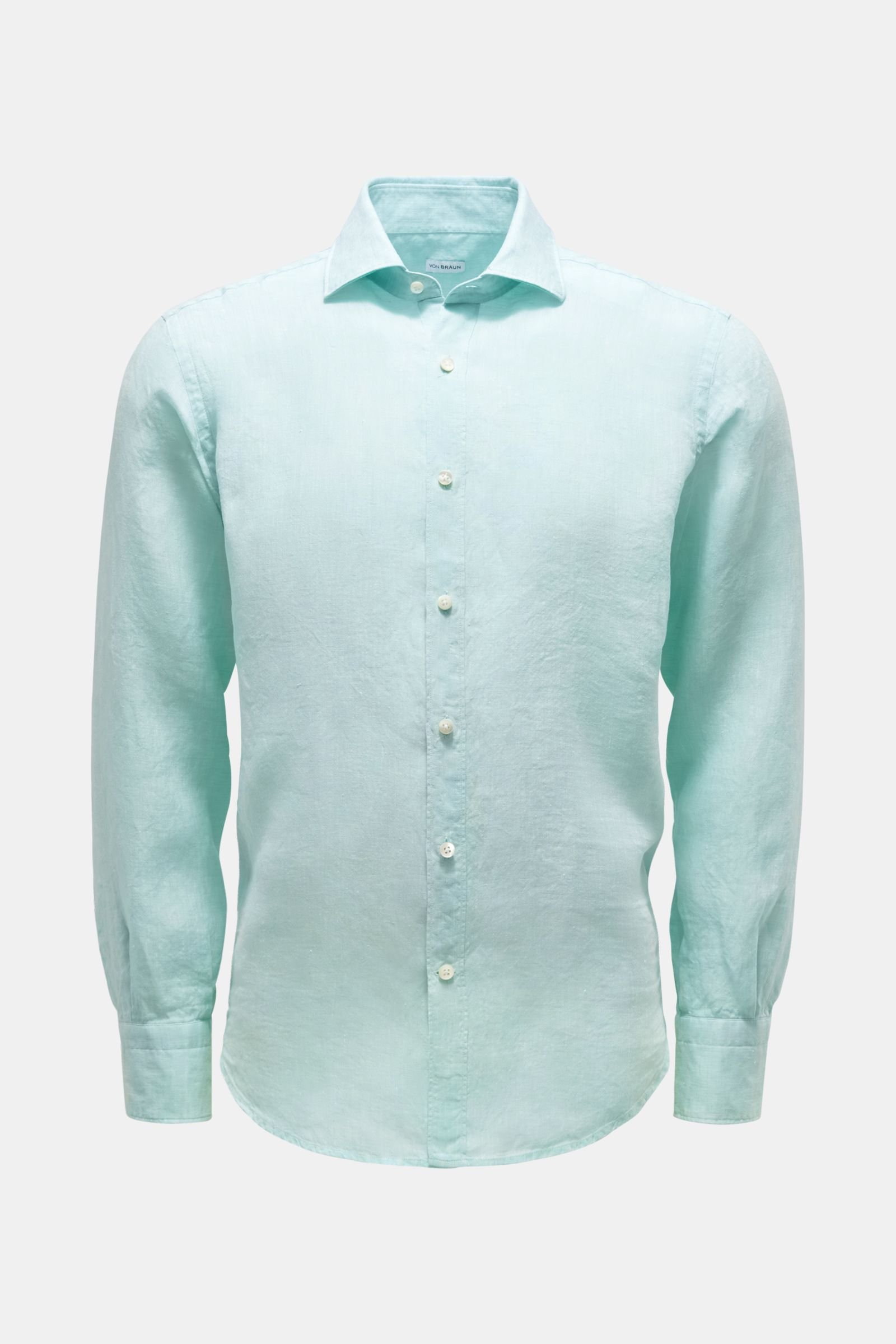 Linen shirt Kent collar mint green