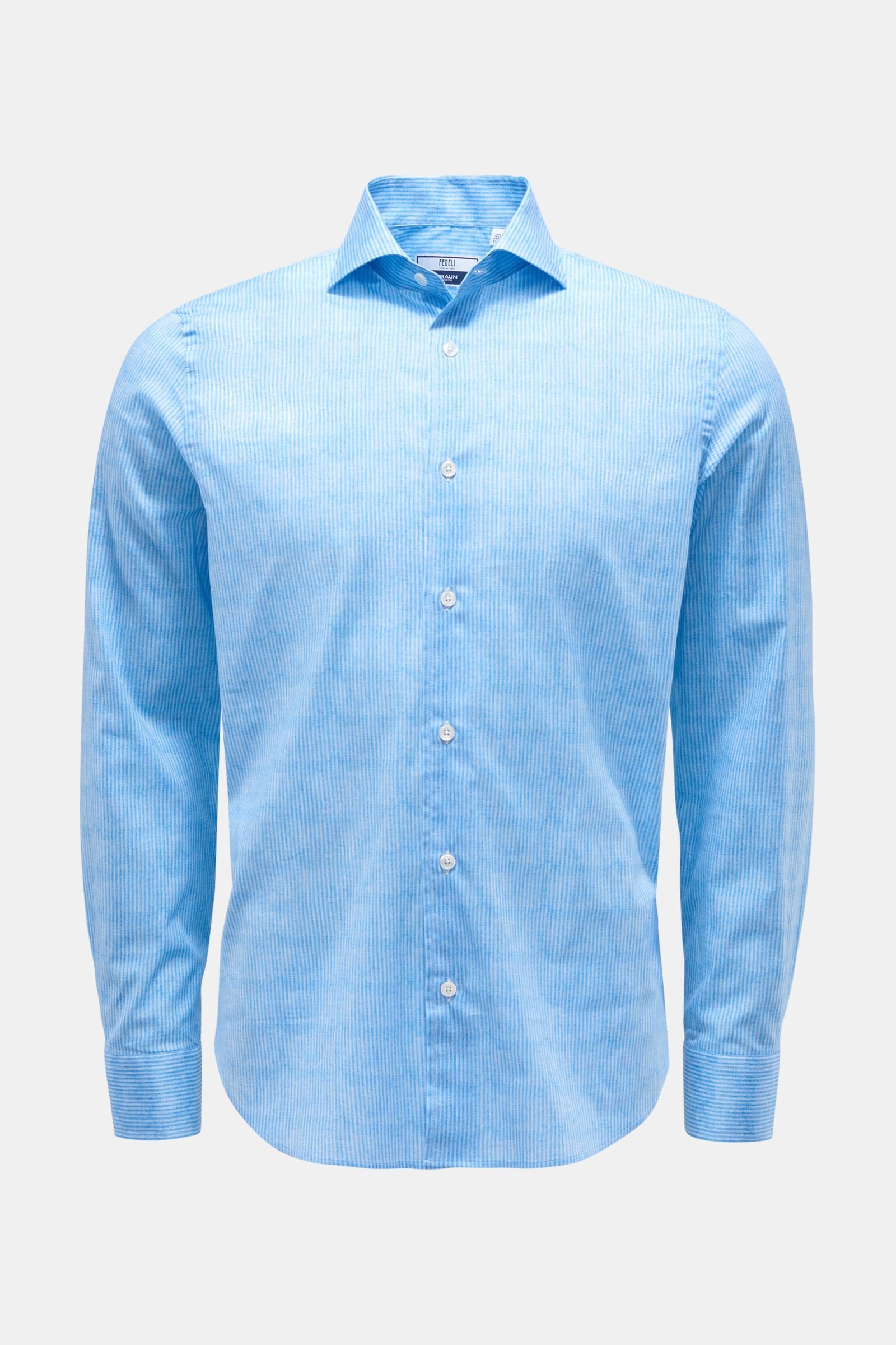 Casual shirt 'Sean' shark collar pastel blue striped