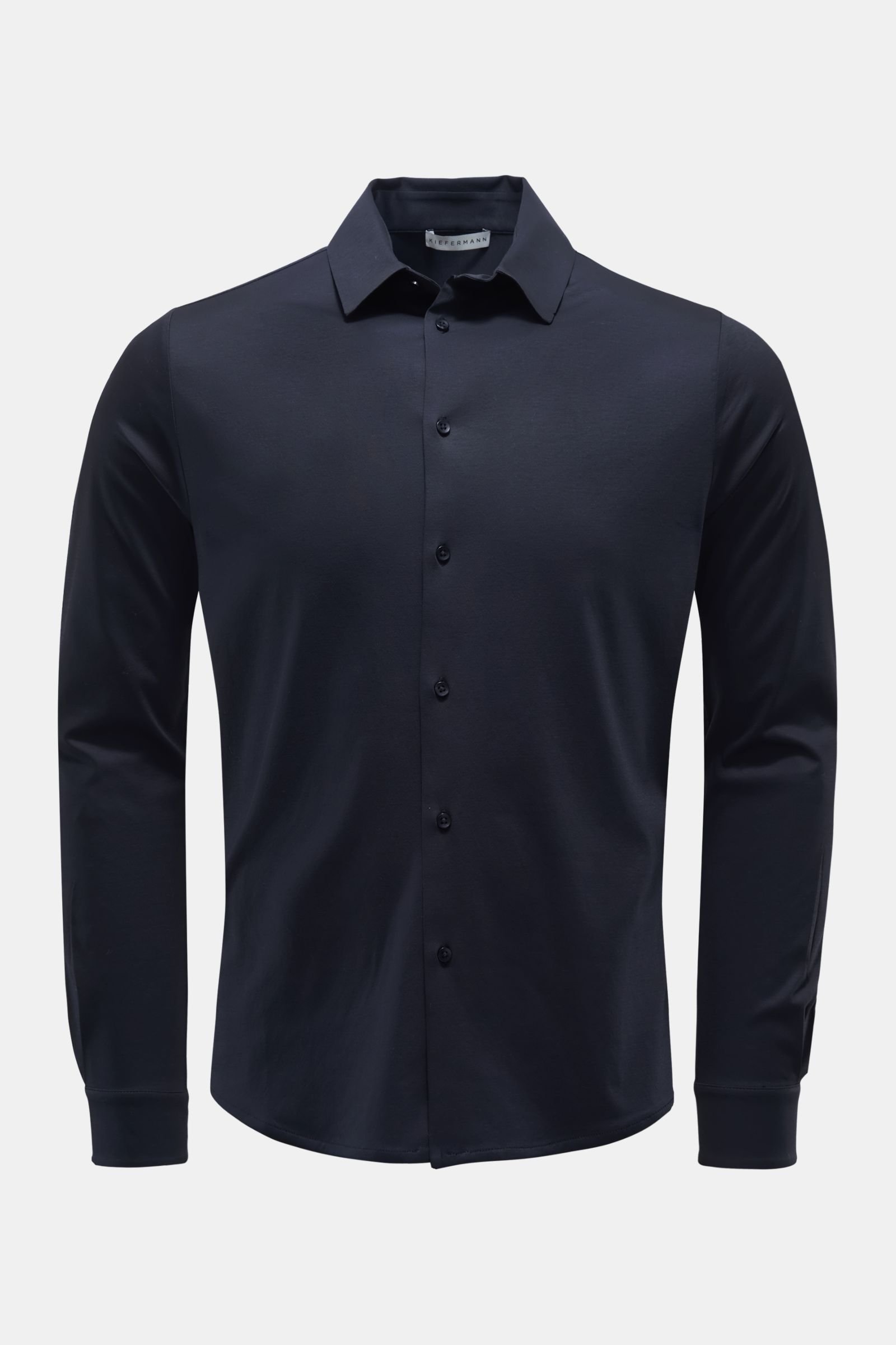 Jersey shirt 'Pius' narrow collar dark navy
