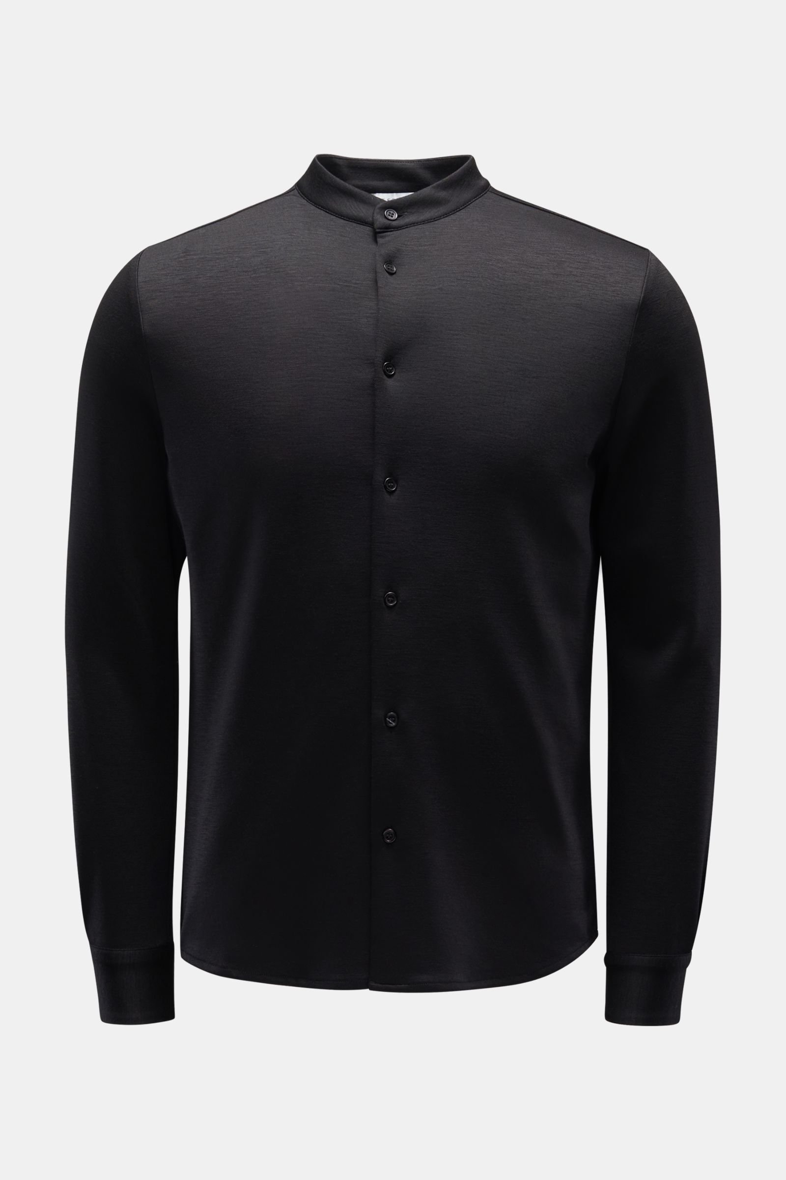 Jersey shirt 'Liam' grandad collar black