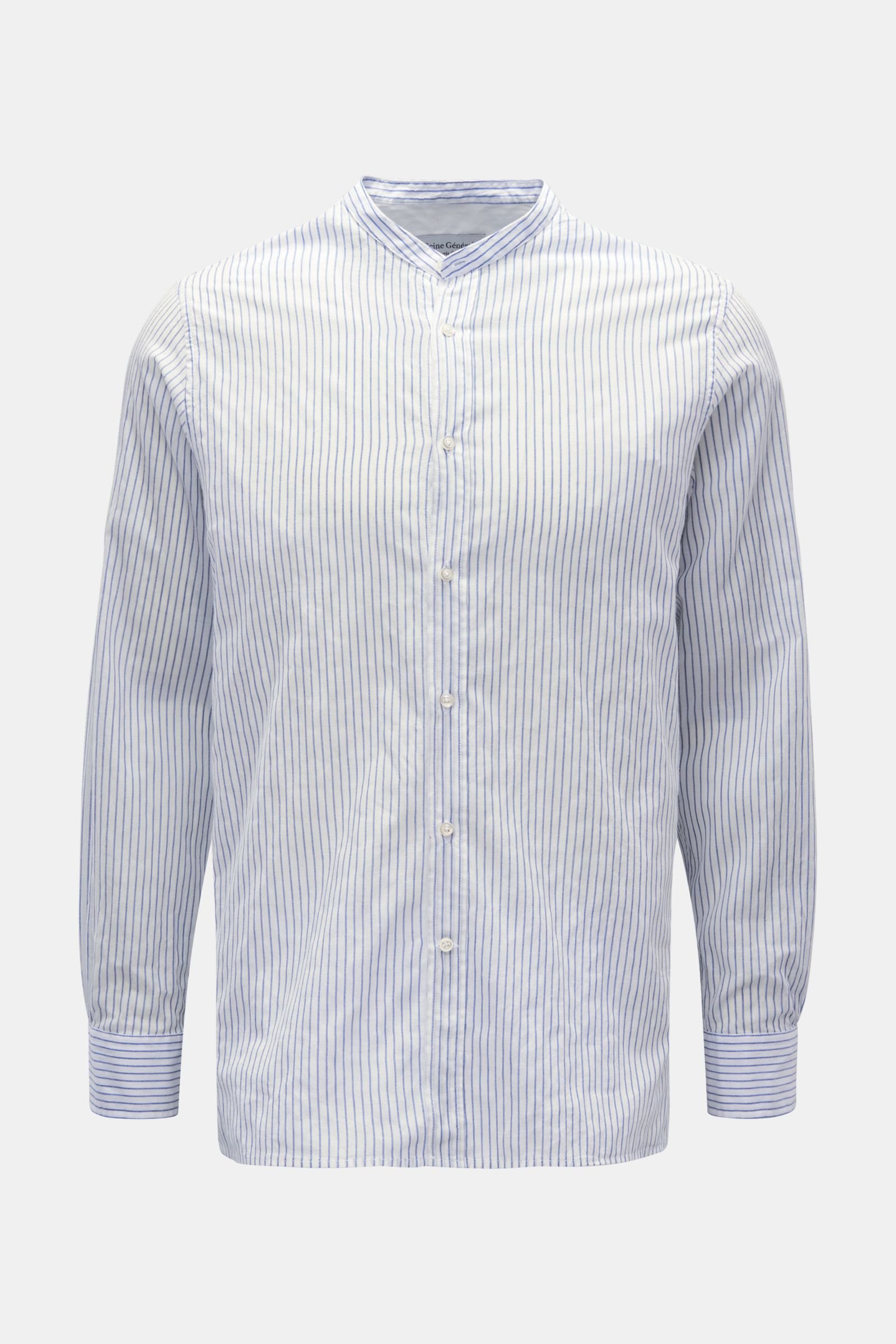 Casual shirt 'Gaston' grandad collar white/navy striped
