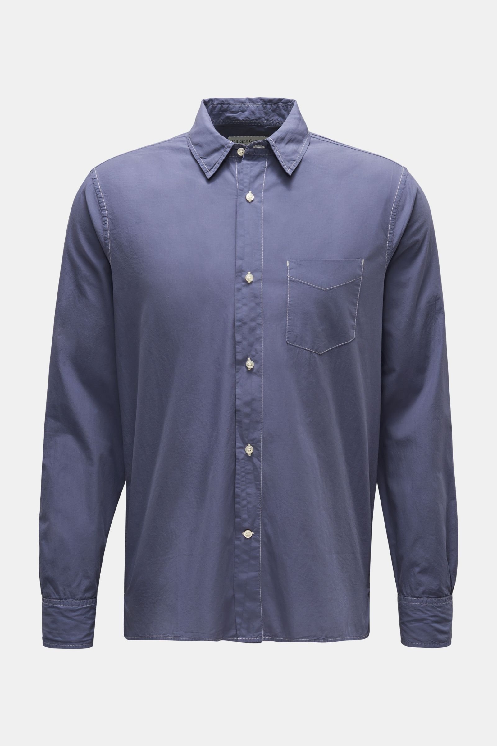 Casual shirt 'Emory' narrow collar grey-blue