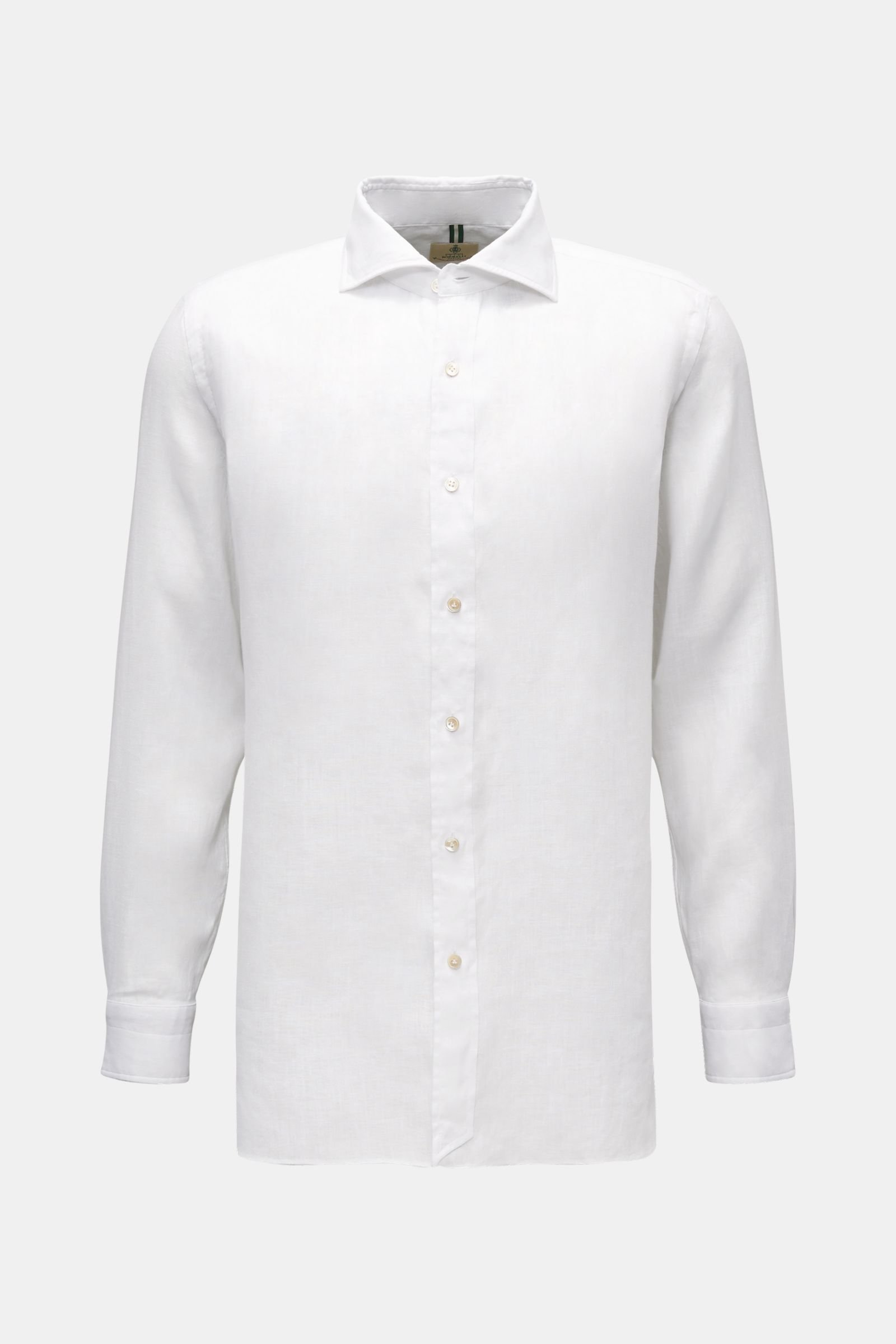 Linen shirt 'Nando' shark collar white