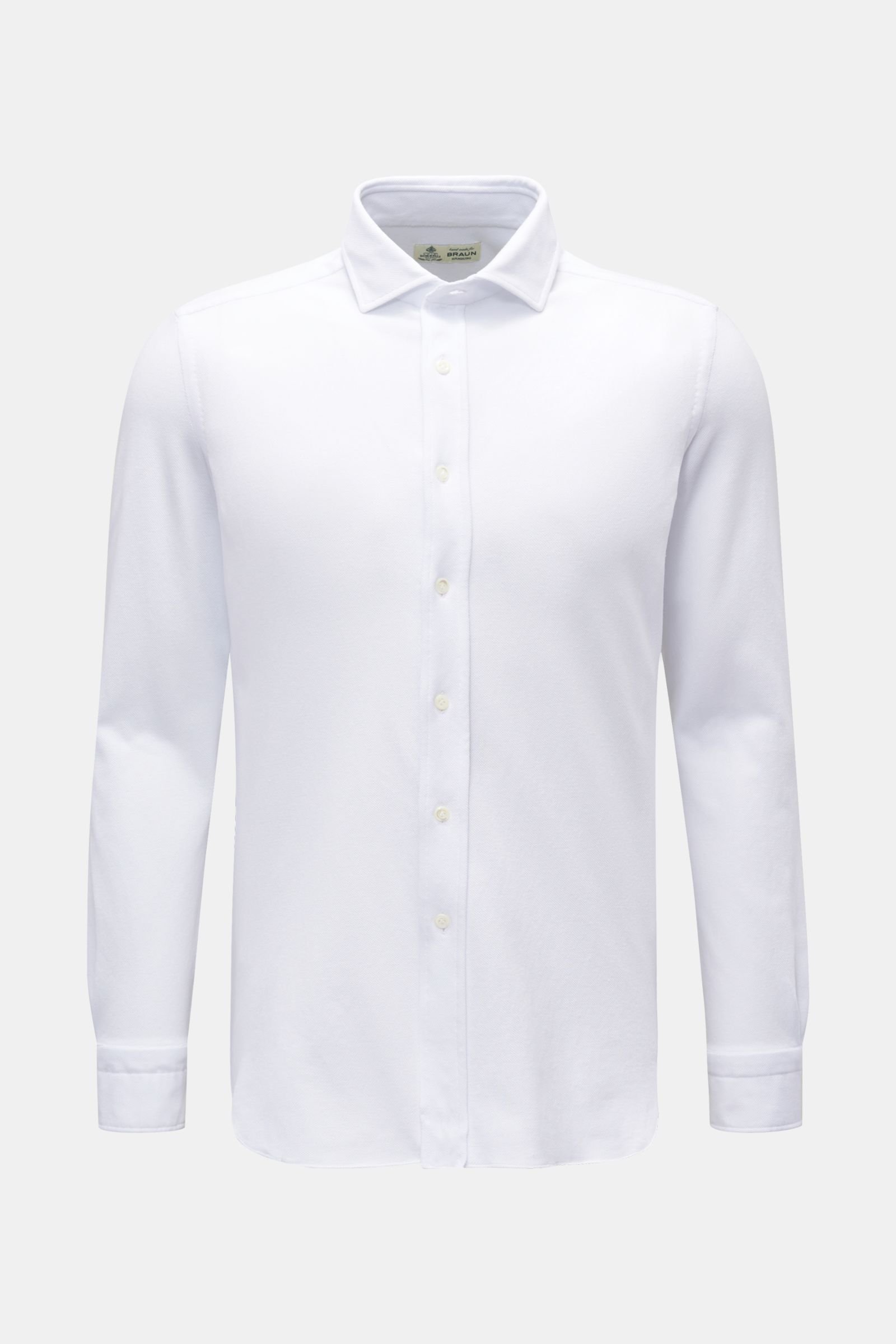 Jersey shirt 'Capri' shark collar white