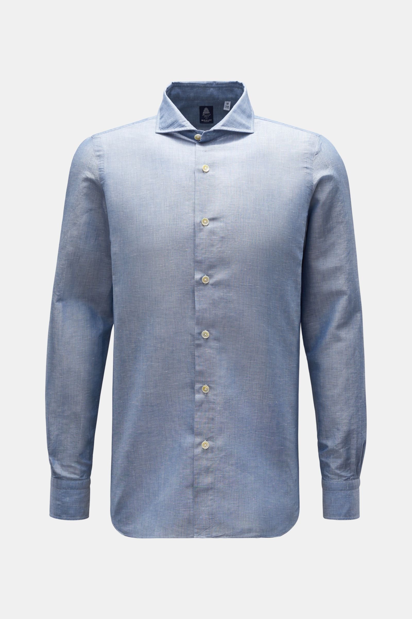 Casual shirt 'Napoli Achille' with a shark collar, smoky blue
