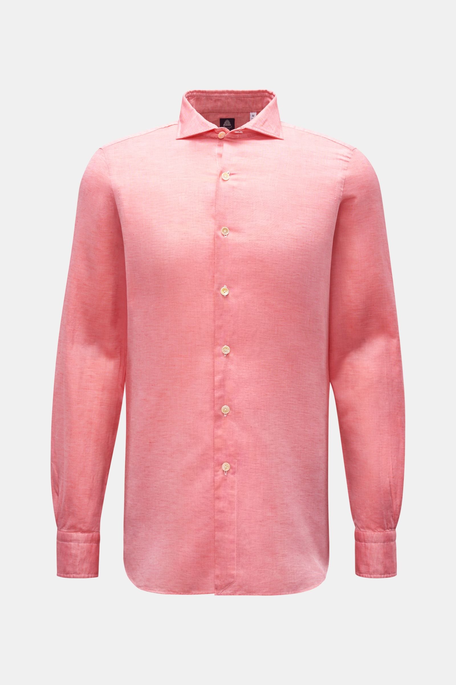 Casual shirt 'Napoli Achille' in coral with a shark collar