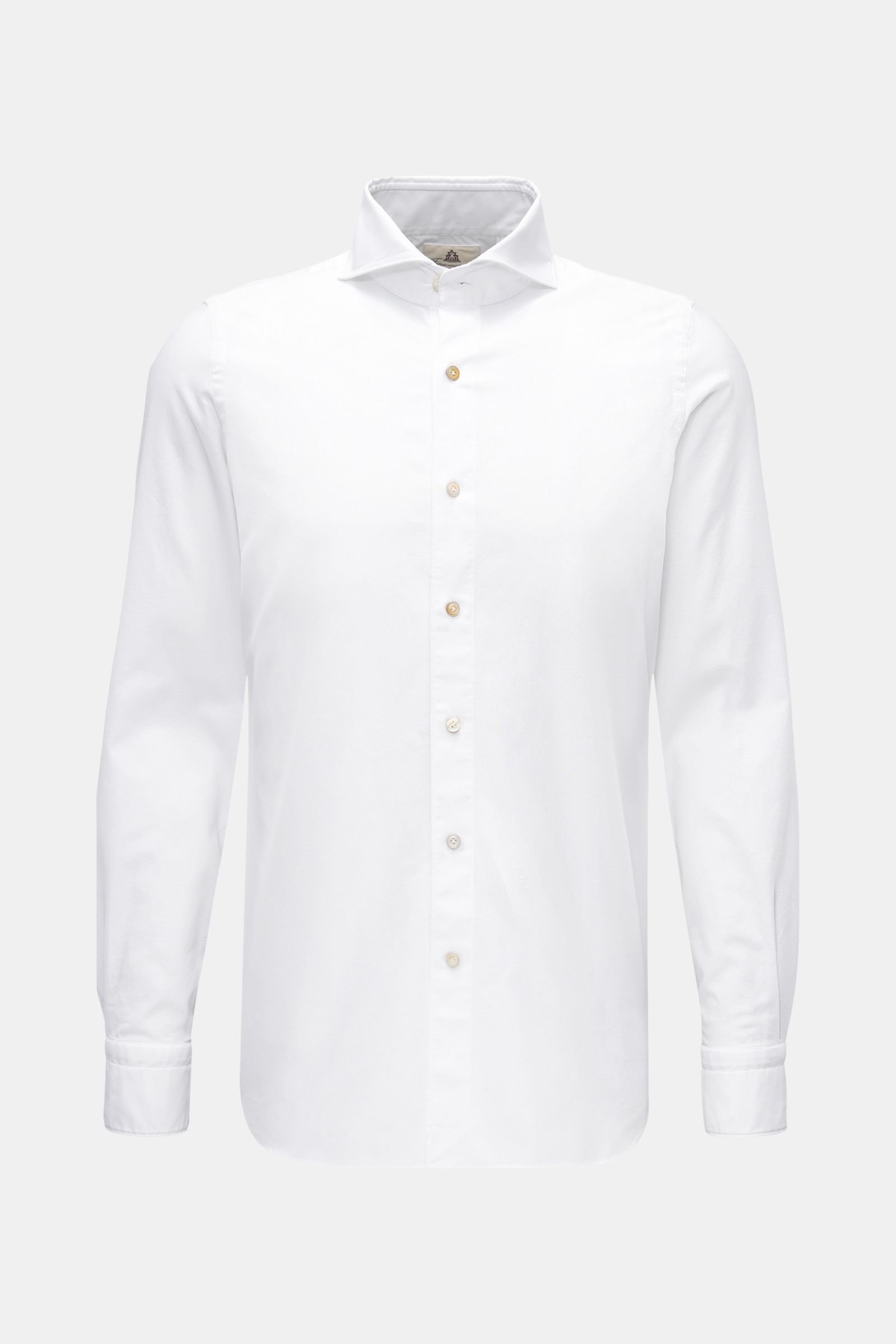 Chambray shirt 'Sergio Gaeta' shark collar white