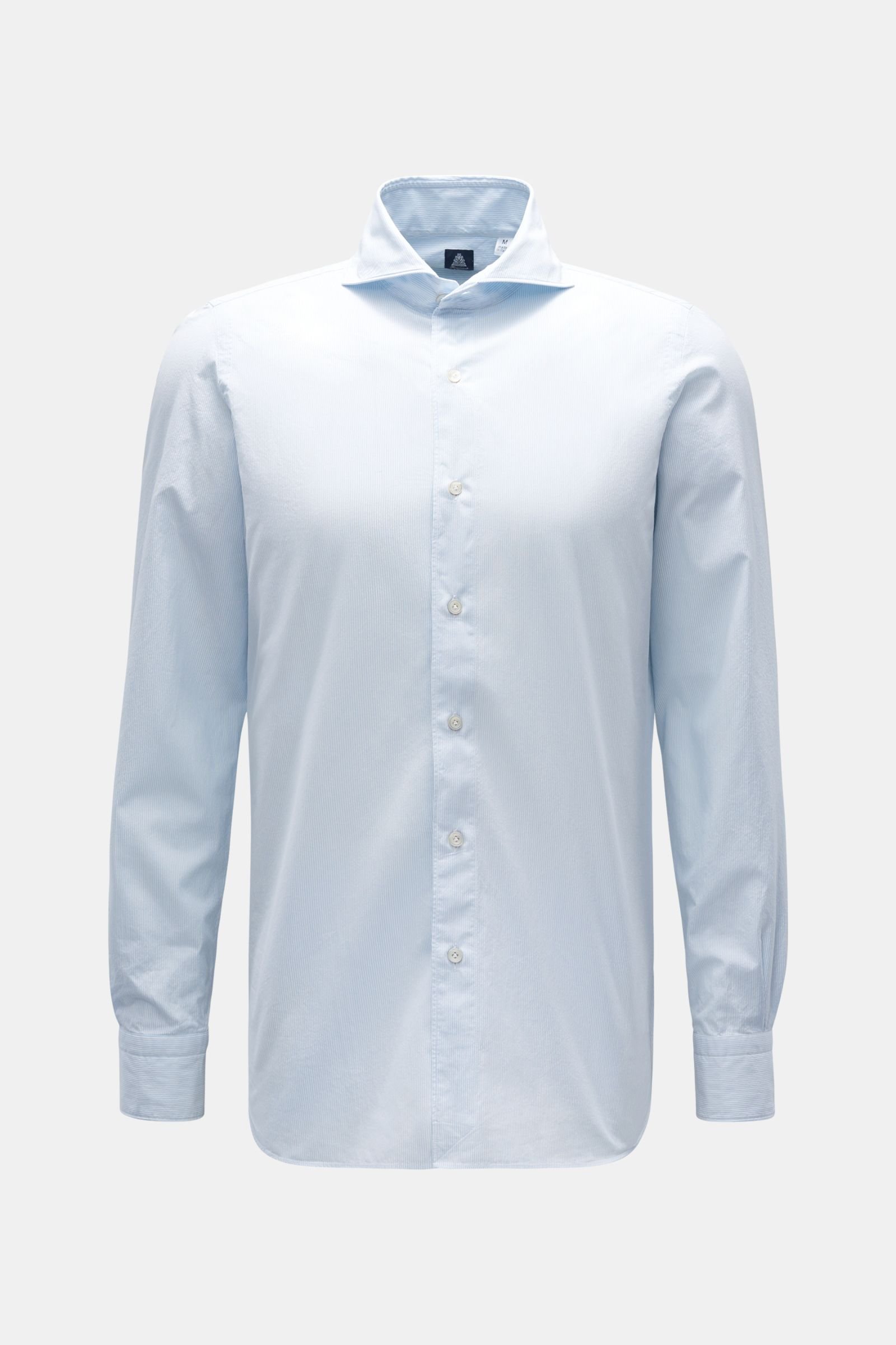 Casual shirt 'Sergio Gaeta' shark collar pastel blue/white striped
